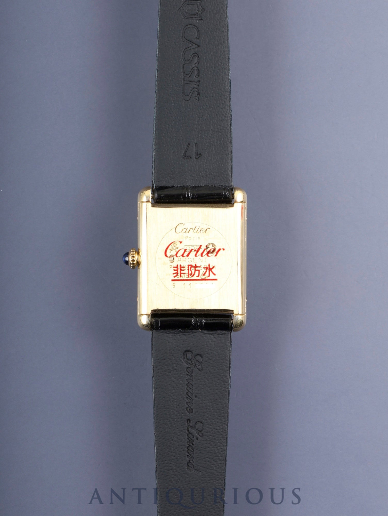 Cartier Must Tank LM, manual winding, SV925, leather, genuine buckle (GP), ivory Roman dial, complete service (full maintenance) completed at a Cartier boutique.