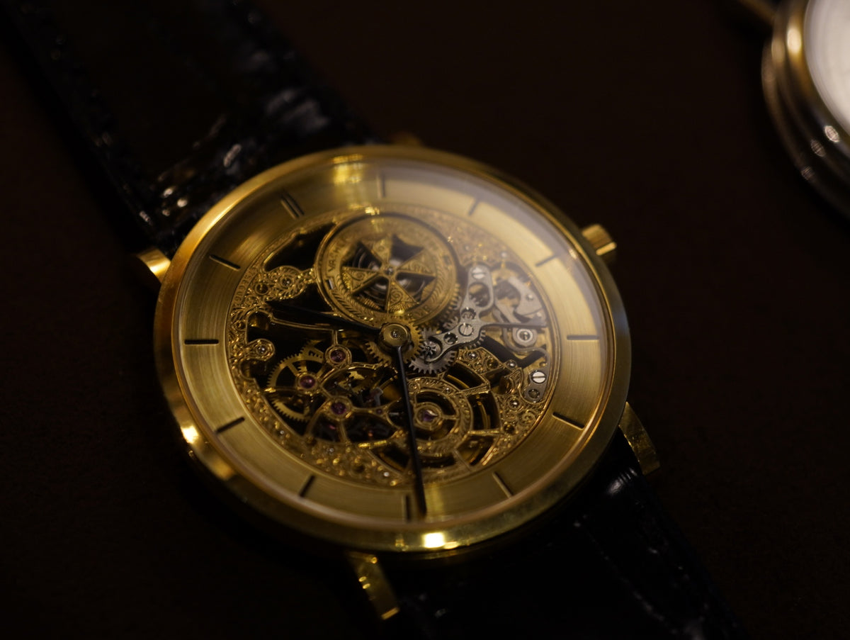Vacheron Constantin Skeleton 33114 / 000J-0 Manual winding Cal.1003/2 750YG Leather Original pin buckle (750YG) Skeleton dial Box Booklets Warranty card (no date) Leather case Tag Overhauled