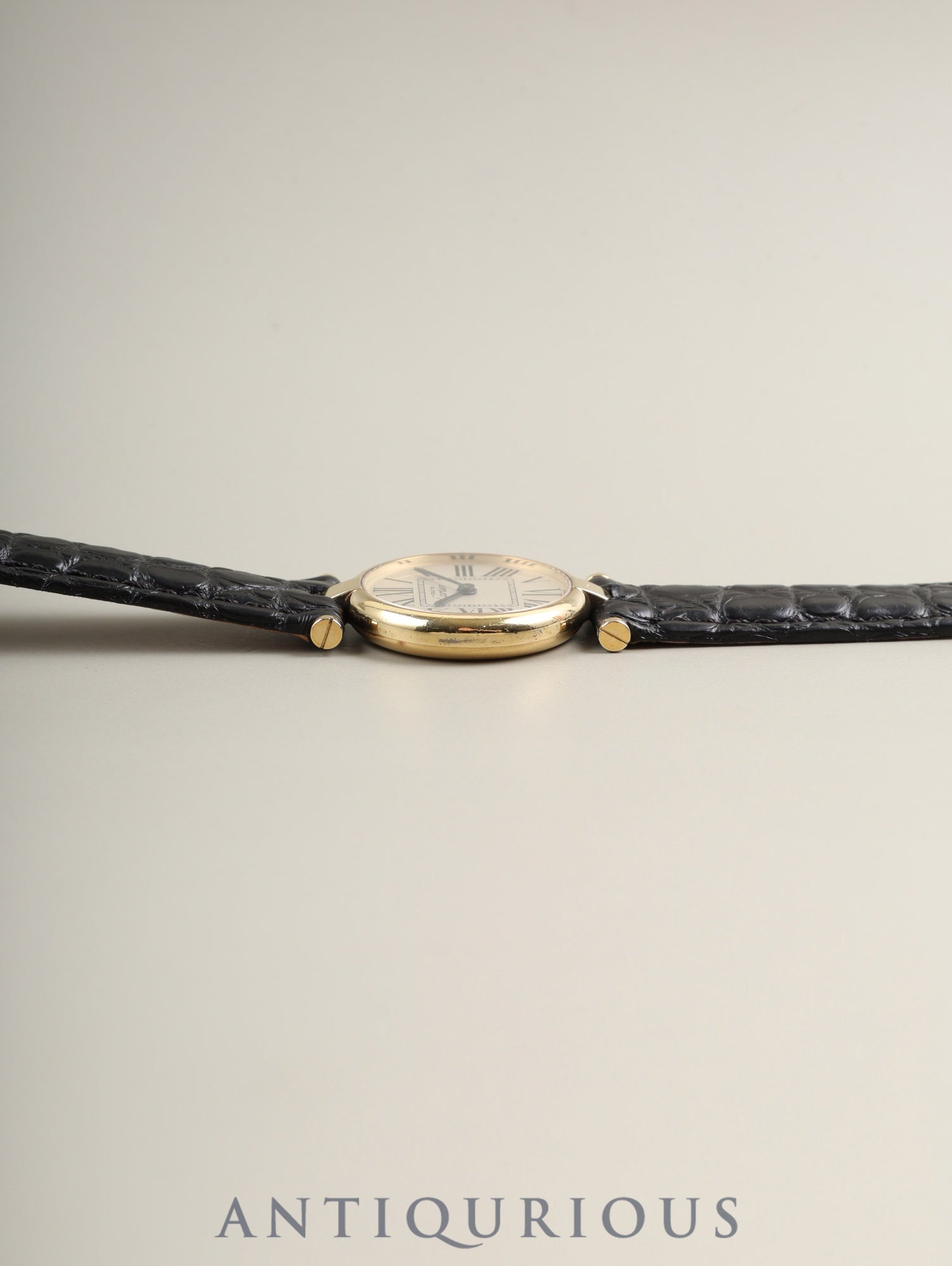 カルティエ マスト ヴァンドーム VLC SM 590004 クォーツ Cal.90 SV925 革 純正Dバックル(GP)オパラン文字盤 オーバーホール済み