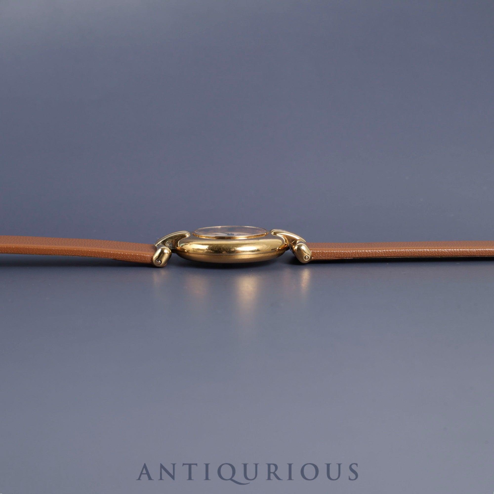 Cartier Must Colisee 590002 Quartz SV925 Leather Genuine Buckle (GP) Ivory Roman Dial Overhauled