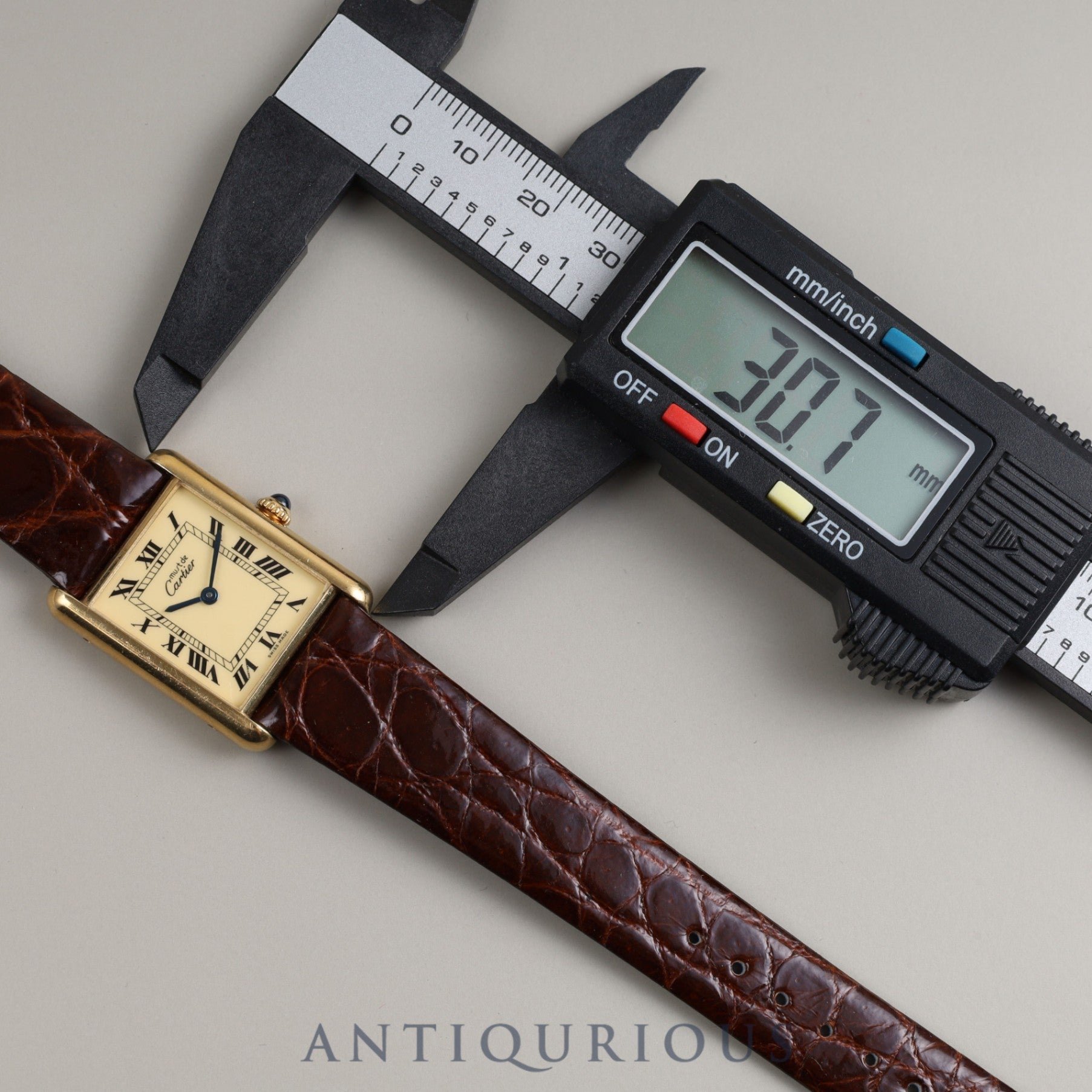 Cartier Must Tank LM Manual Winding SV925 Leather Genuine Buckle (GP) Ivory Roman Dial