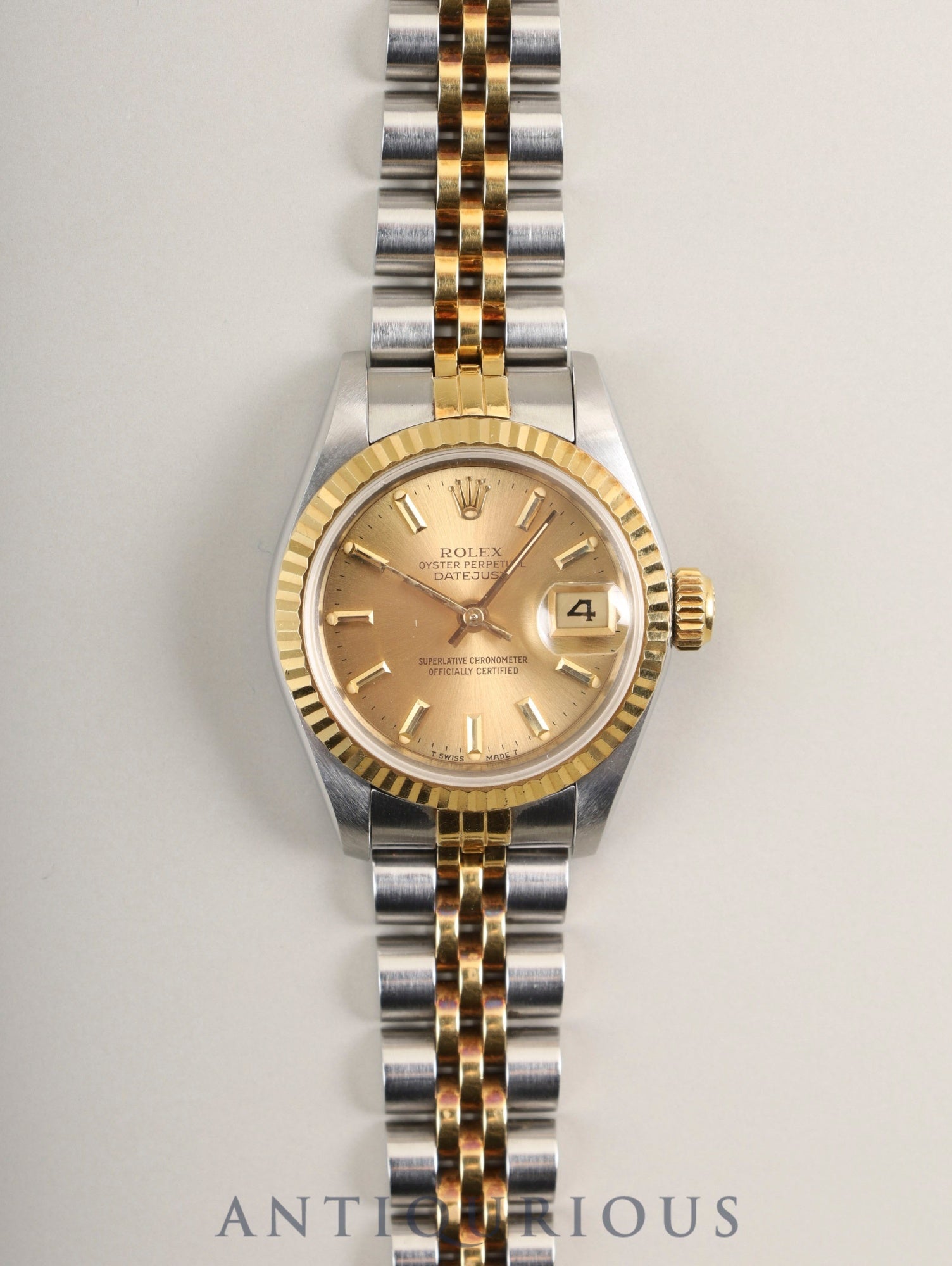 Rolex Datejust Lady 69173 Automatic Caliber 2135 Stainless Steel/Yellow Gold with Gold Dial, No. 91 (1985) Overhauled