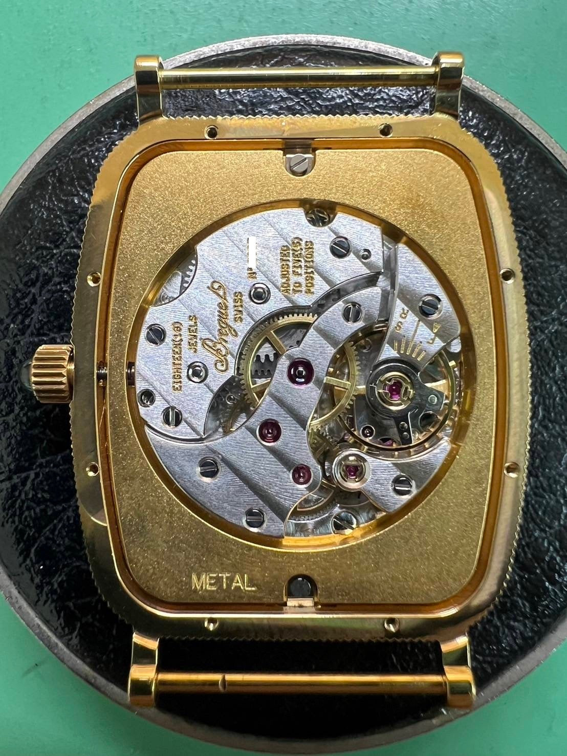 Breguet Classic Tonneau 3490 Manual winding Cal.818/4 YG Leather Genuine buckle (750) Ivory dial Overhauled