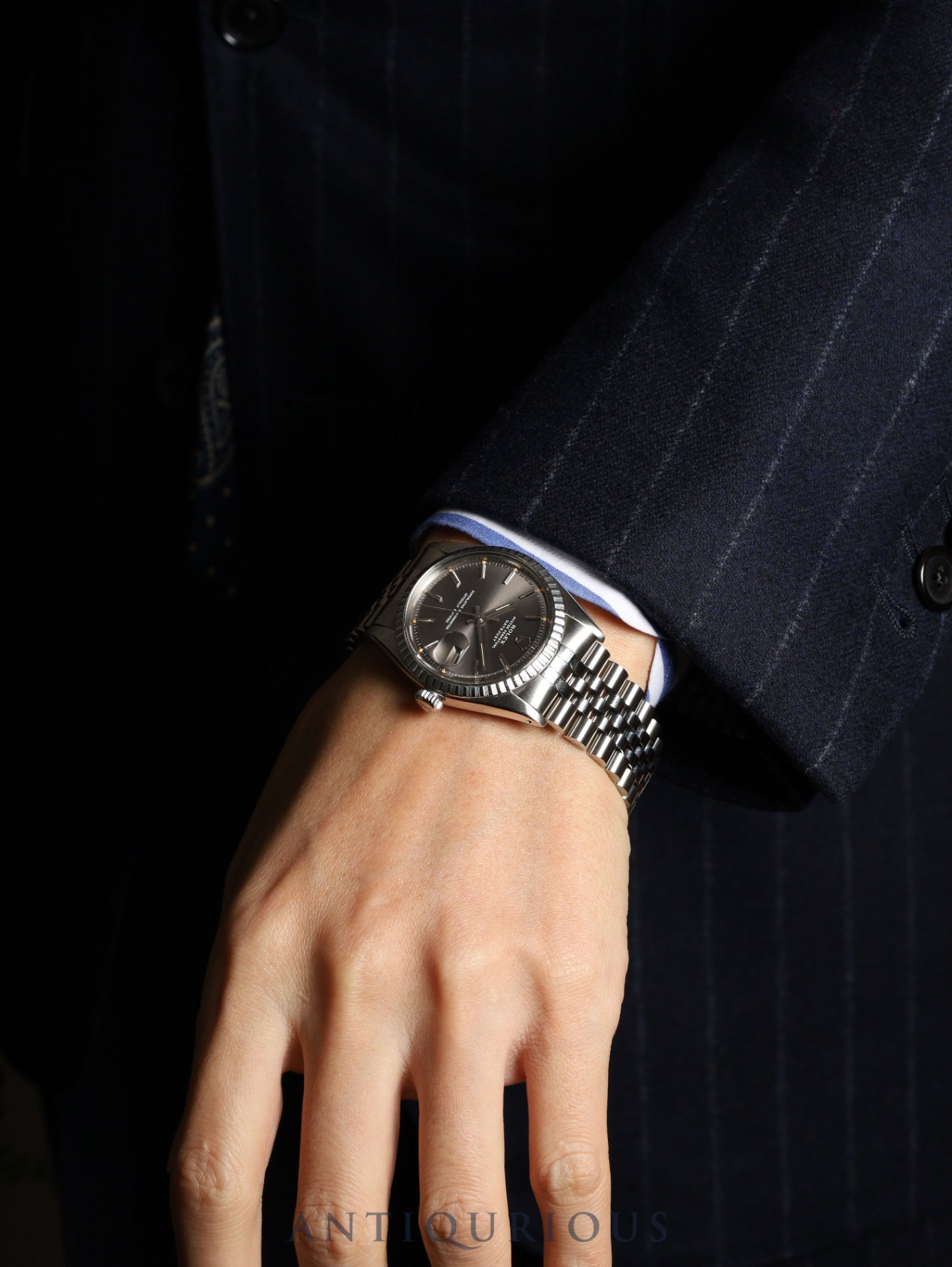 ロレックス デイトジャスト 1603 自動巻き Cal.1570 SS/SS SS グレー文字盤 3番(1972年)保証書 冊子 オーバーホール済み