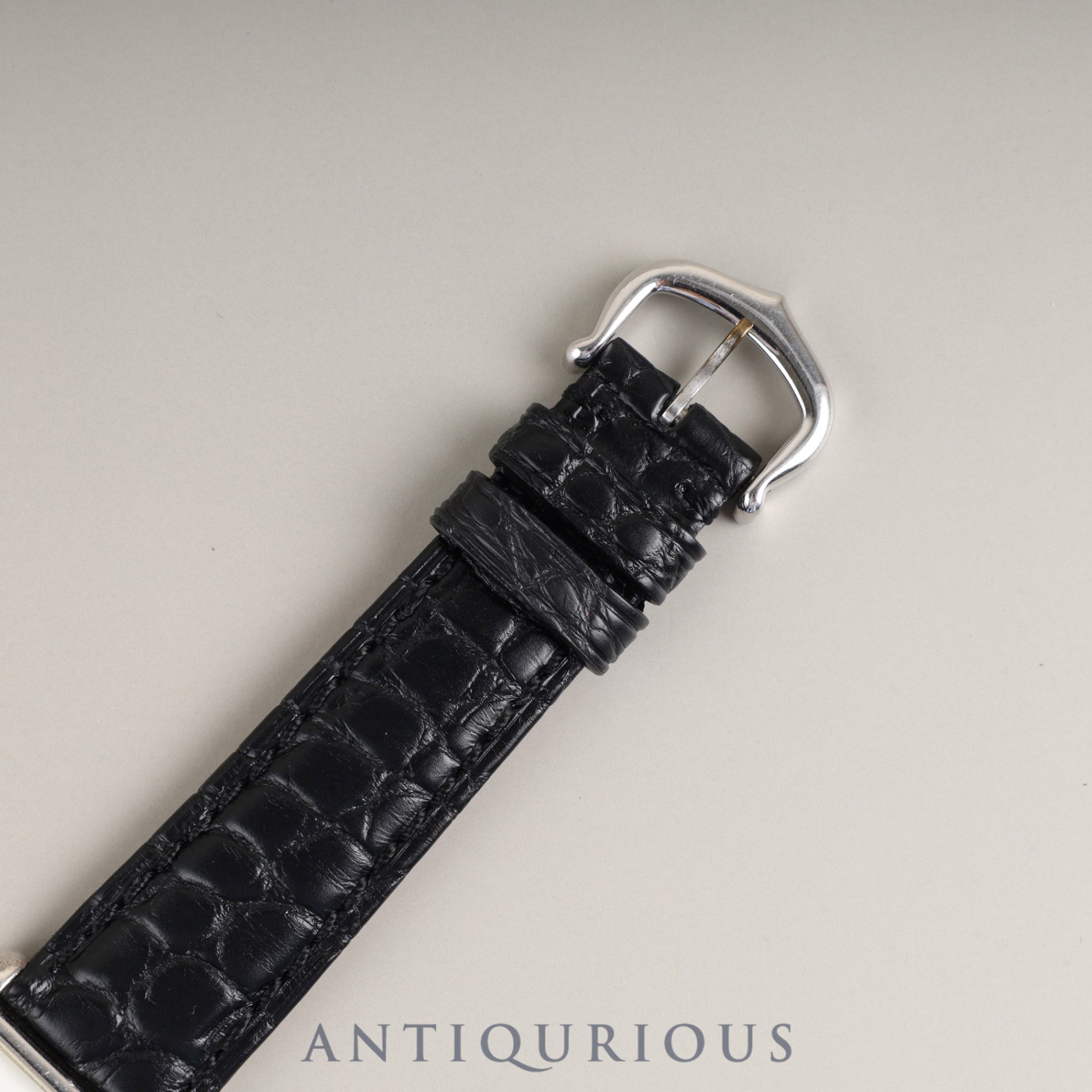 Cartier Must Tank MM 2416 Quartz Caliber 057 SV925 Leather Strap with Genuine Stainless Steel Buckle, White Roman Dial, Overhauled