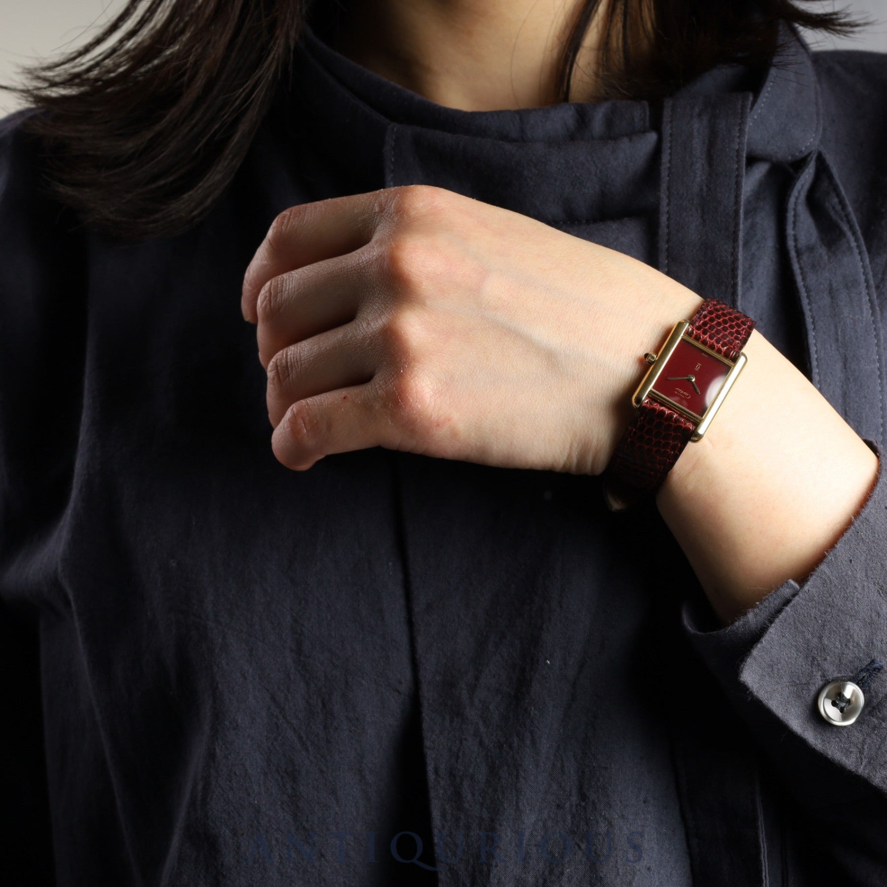 Cartier Must Tank SM 3 66001 Quartz SV925 Genuine leather strap Genuine buckle (GP) Garnet dial Bordeaux dial Overhauled