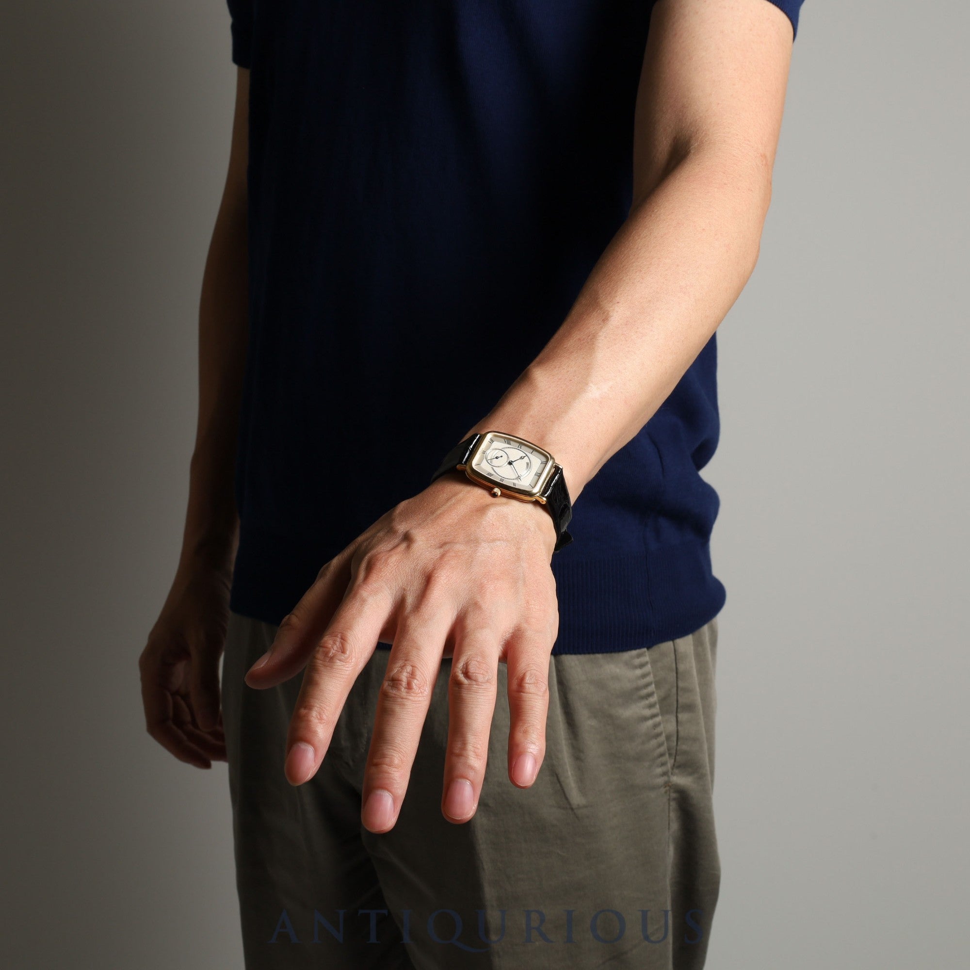 Breguet Classic Tonneau 3490 Manual winding Cal.818/4 YG Leather Genuine buckle (750) Ivory dial Overhauled