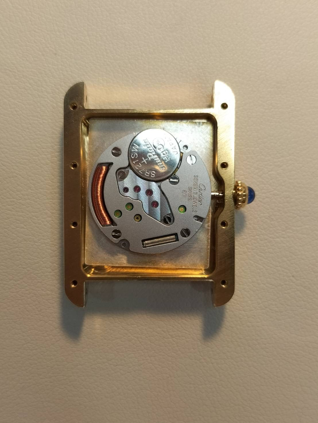 カルティエ マストタンク GM(XL) 2413 クォーツ Cal.87 SV925 革 純正尾錠(GP) ホワイト飛びローマン文字盤 オーバーホール済み