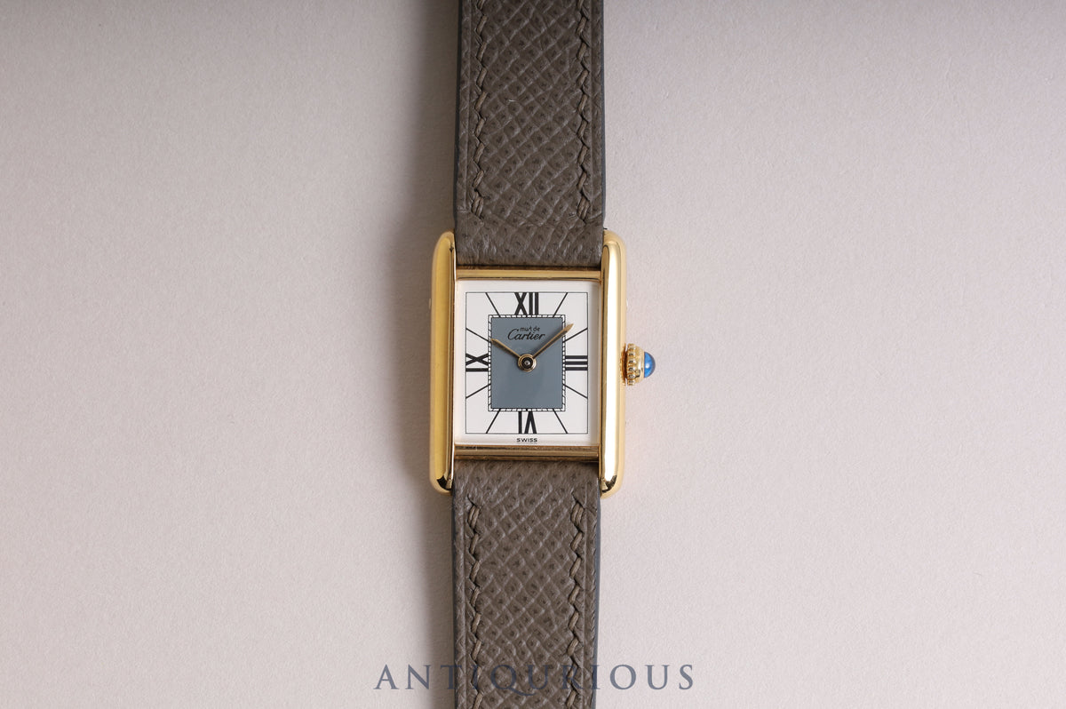Cartier Must Tank SM QZ Center Gray Flying Roman Dial