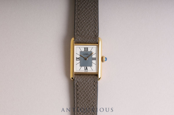 カルティエ マストタンク SM QZ センターグレー飛びローマン文字盤