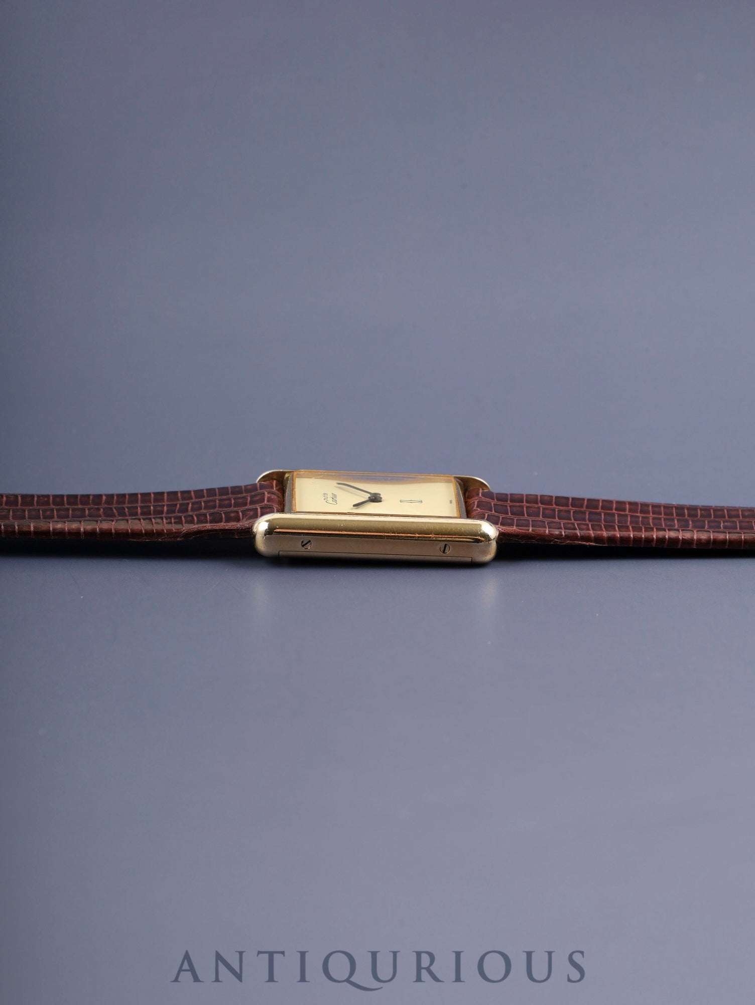 カルティエ マストタンク LM 手巻き Cal.78-1 SV925 革 純正尾錠(GP)アイボリー文字盤 1976年頃~1981年頃 オーバーホール済み