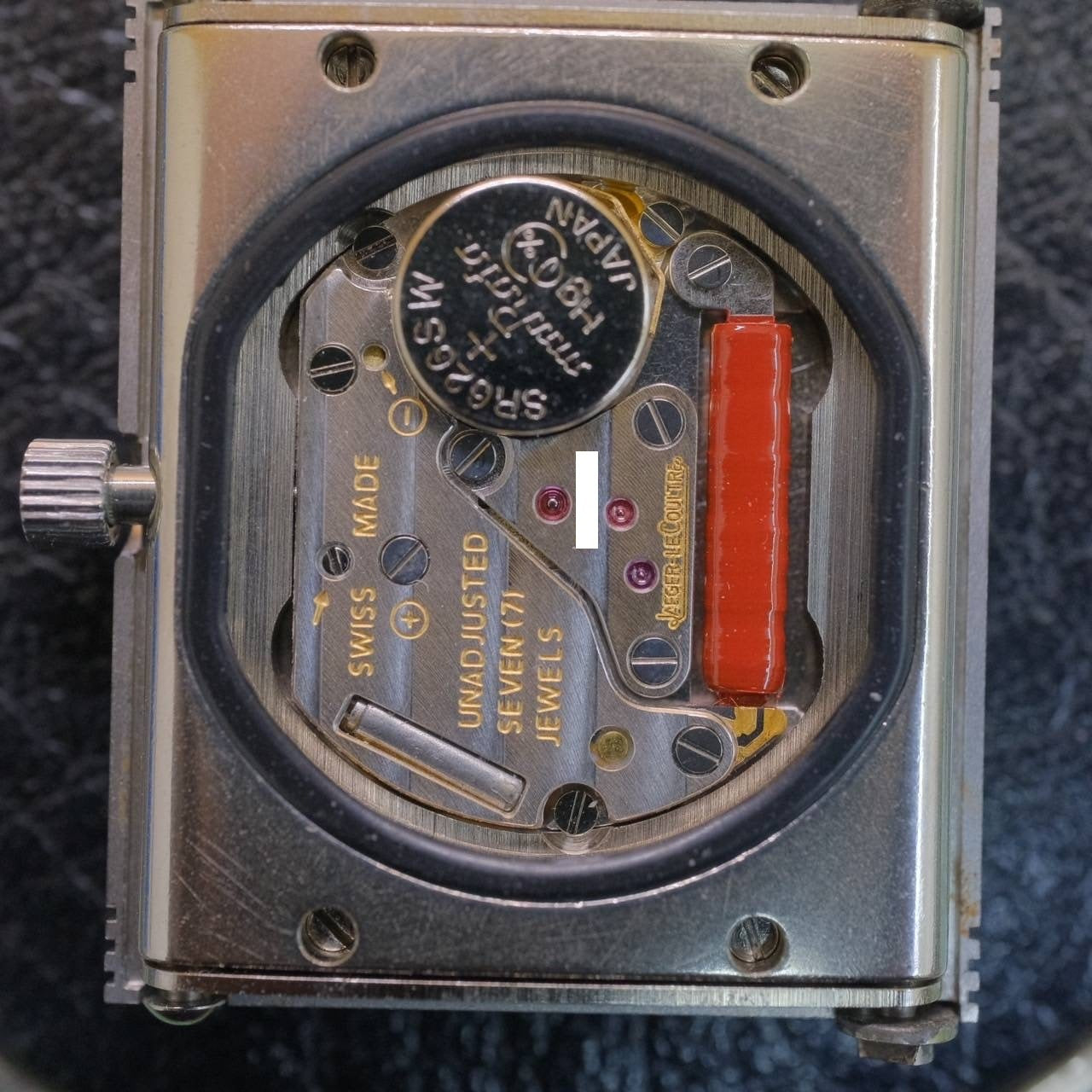 ジャガー・ルクルト レベルソクラシック 250.8.08 クォーツ Cal.608 SS 革 純正尾錠(SS)シルバー文字盤 ※裏彫りあり