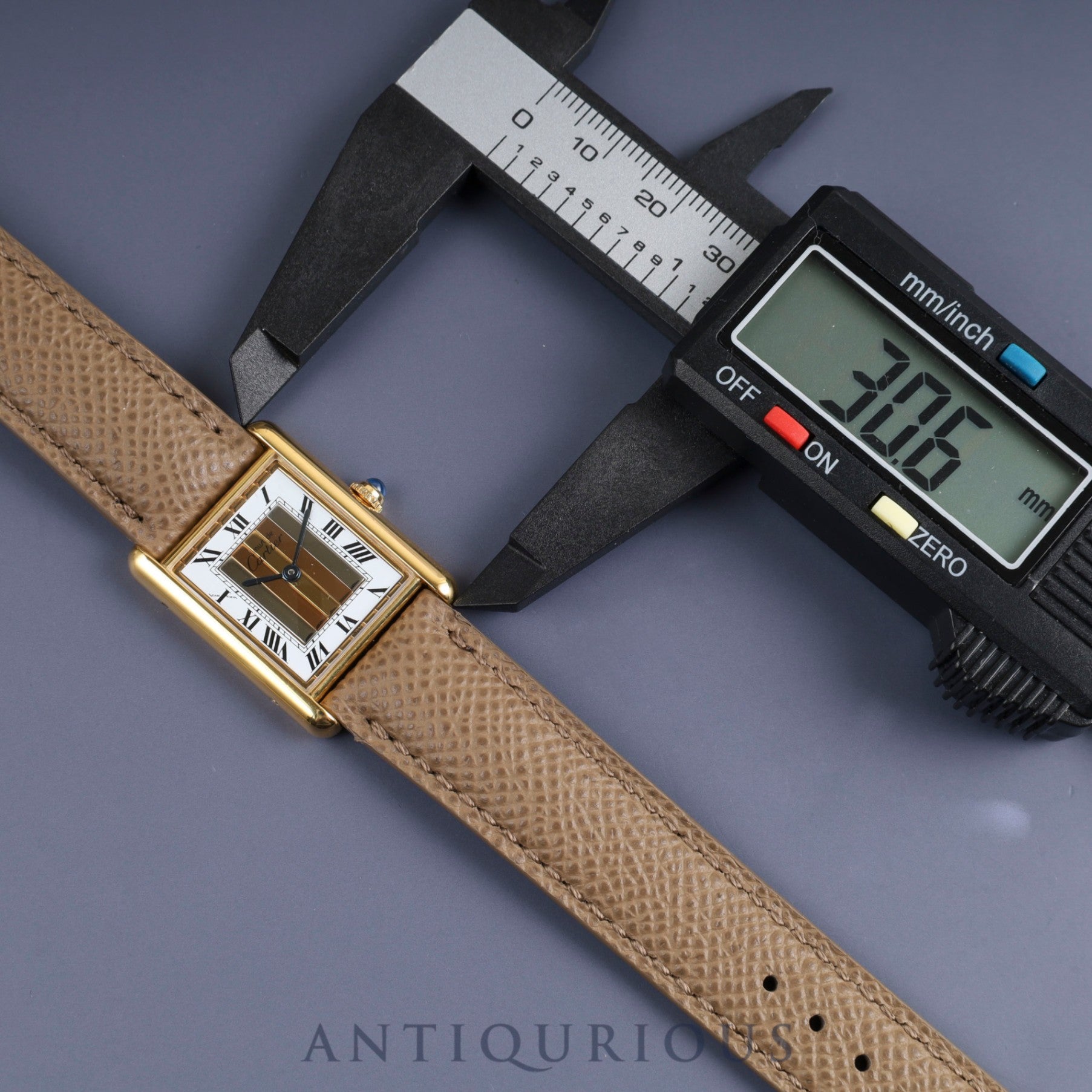 カルティエ マストタンク LM 590005 クォーツ Cal.90 SV925 革 純正尾錠(GP) フロントトリニティ文字盤 オーバーホール済み 新品仕上げ済み