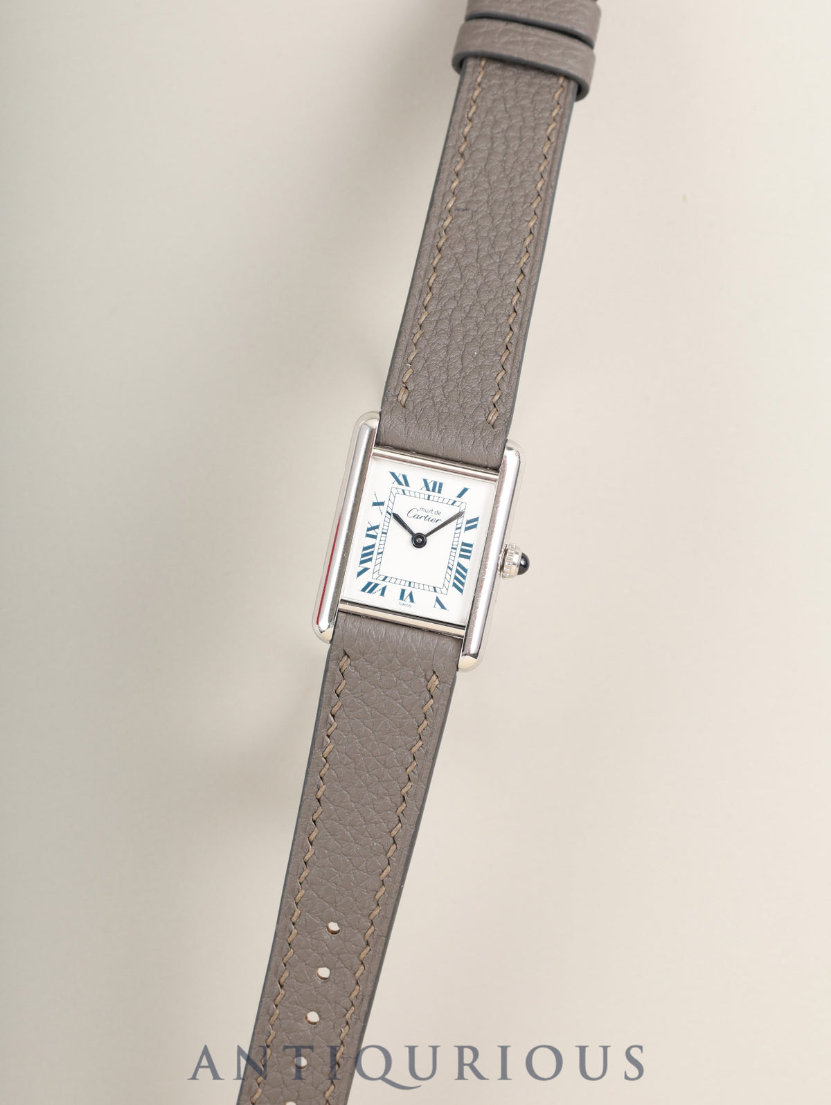 Cartier Must Tank SM W1001543 / 6057002 Quartz SV925 Leather Genuine Pin Buckle (SS) White Roman Dial (SWISS Marking) Box Completely serviced (full maintenance) at a Cartier boutique