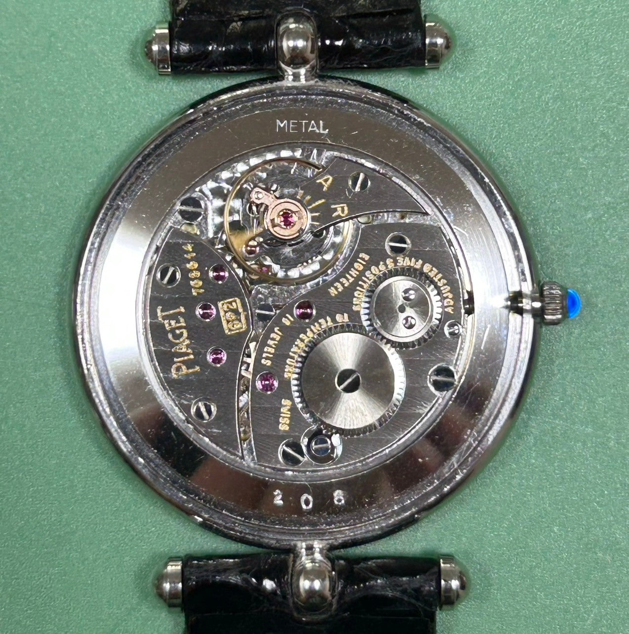 ヴァンクリーフ&アーペル ラ・コレクション 9065 手巻き Cal.PIAGET 9P2 750 革 尾錠(ピアジェ製/750) ブラックローマン文字盤 オーバーホール済み