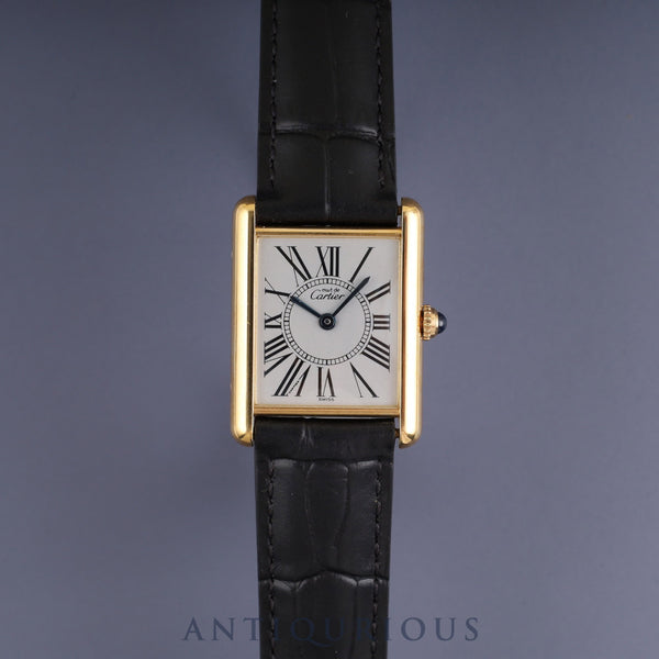 カルティエ マストタンク LM W1005654 /590005 クォーツ Cal.90 SV925 革 純正Dバックル(GP) オパラン文字盤  1982年頃~1995年頃 オーバーホール済み
