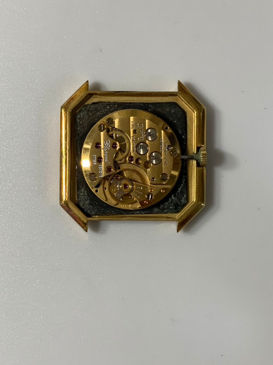 ショパール L.U.C U2130 手巻き Cal.895 AU750 革 社外尾錠(GP) オニキス文字盤 冊子 保証書(1979年)保証登録カード 純正革ベルト オーバーホール済み