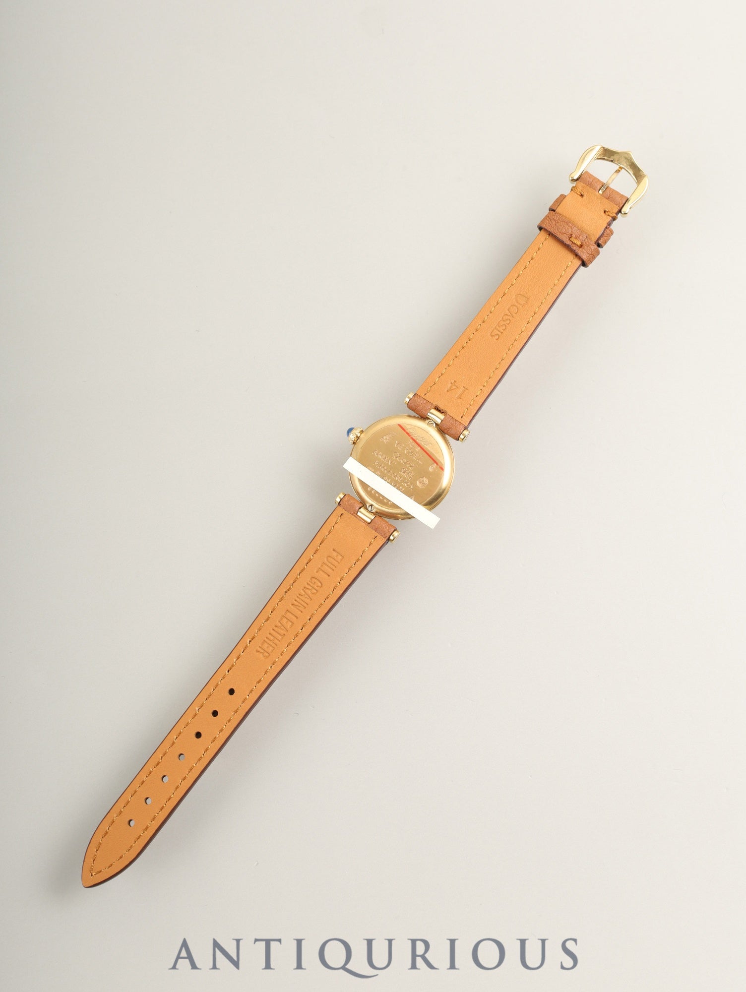 カルティエ マスト ヴァンドーム VLC SM 590004 クォーツ Cal.90 SV925 革 純正尾錠(GP)アイボリーローマン文字盤 オーバーホール済み