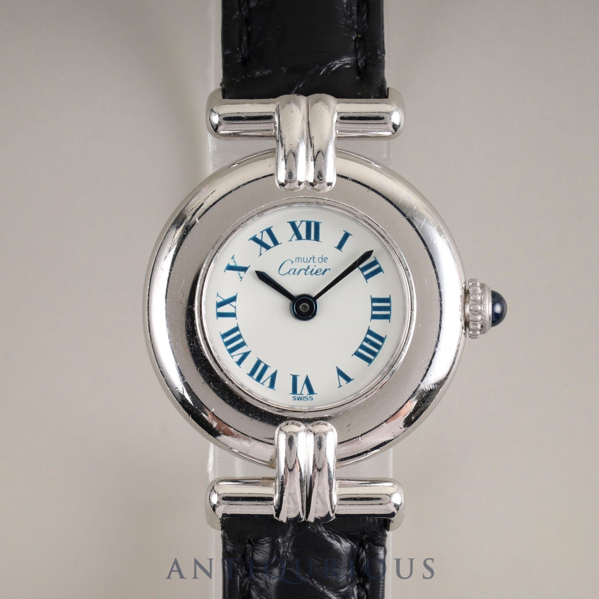 Cartier Must Colisee W1001644 / 690002 Quartz Cal.90 SV925 Leather Genuine D Buckle (SS) White Roman Dial Overhauled