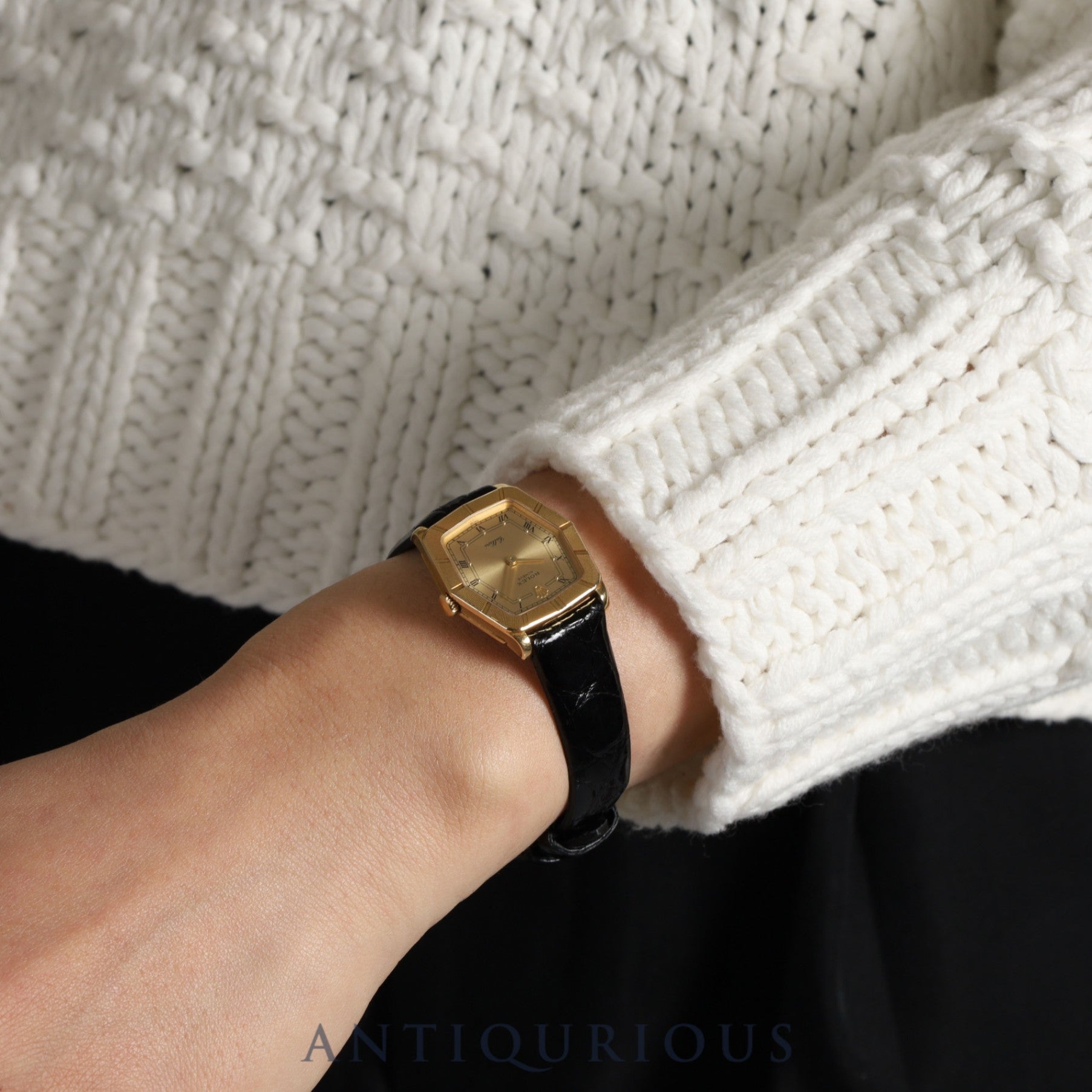 ロレックス チェリーニ 4160 手巻き Cal.1601 18K 革 純正尾錠(GP)シャンパンローマン文字盤 69番(1981年)オーバーホール済み