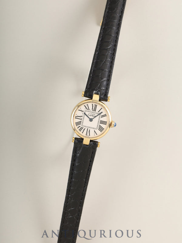 Cartier Must Vendome VLC SM W1005354 / 590004 Quartz Cal.690 SV925 Leather Genuine Deployant Buckle (GP) Opaline Dial (SWISS marking) Overhauled