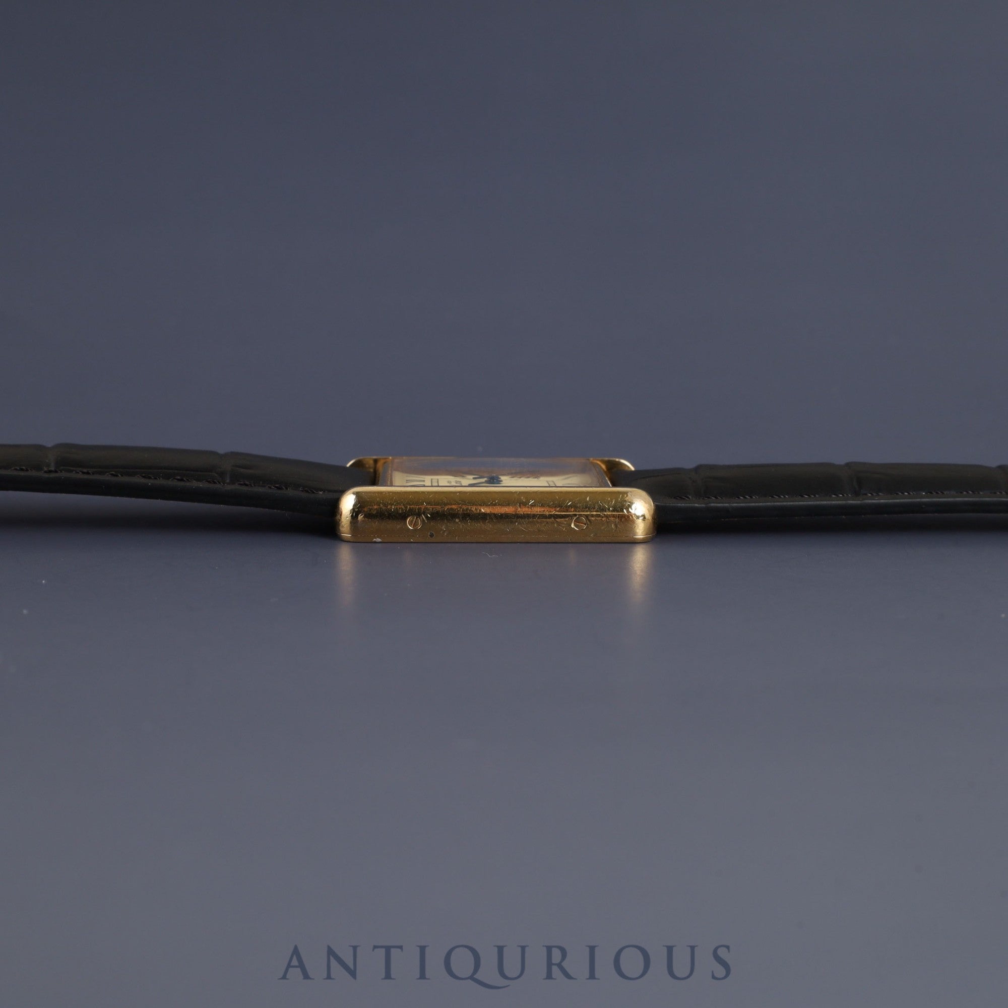 カルティエ マストタンク GM(XL) W1017454 / 2413 クォーツ Cal.687 SV925 革 純正尾錠(GP)アイボリーローマン文字盤 箱 冊子 仮保証書 (2002年) オーバーホール済み