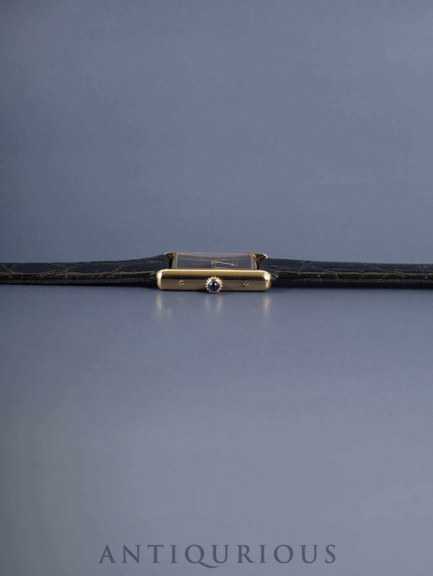 カルティエ マストタンク LM 6 手巻き Cal.78-1 SV925 革 純正ピンバックル(GP)オニキス文字盤(SWISS表記 )オーバーホール済み