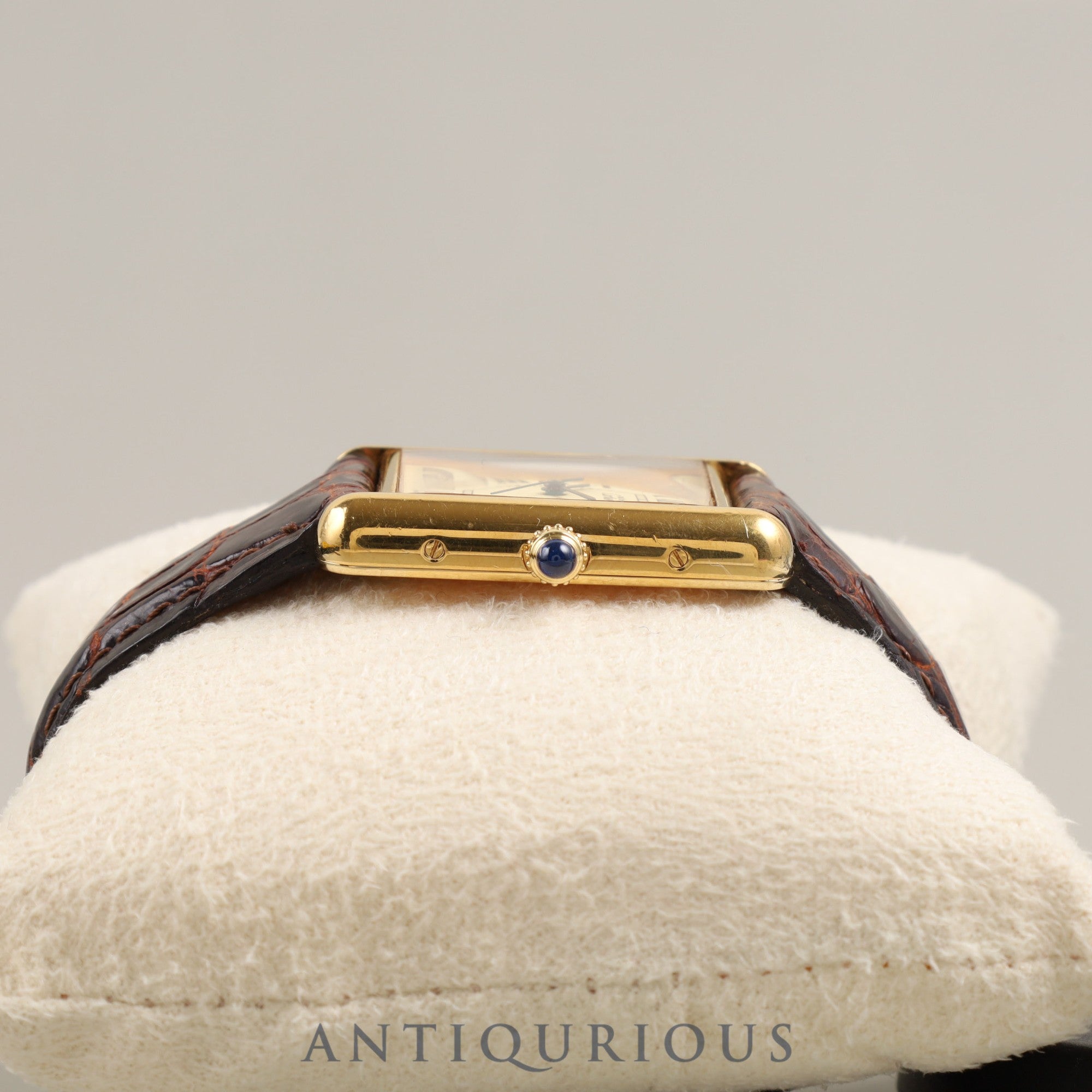 Cartier Must Tank GM (XL) W1017454 / 2413 Quartz Cal.687 SV925 Leather Genuine D Buckle (GP) Ivory Dial Overhauled