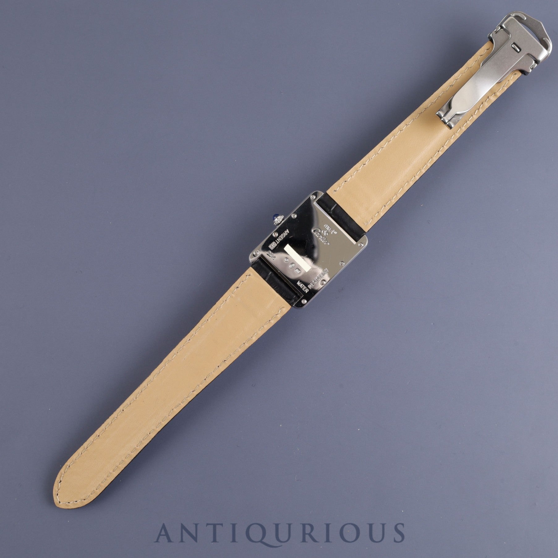 カルティエ マストタンク GM(XL)W1014154 / 2414 クォーツ Cal.687 925 革 純正Dバックル 飛びローマン文字盤 箱 保証書(2004年) オーバーホール済み カルティエブティックネジ取り付け