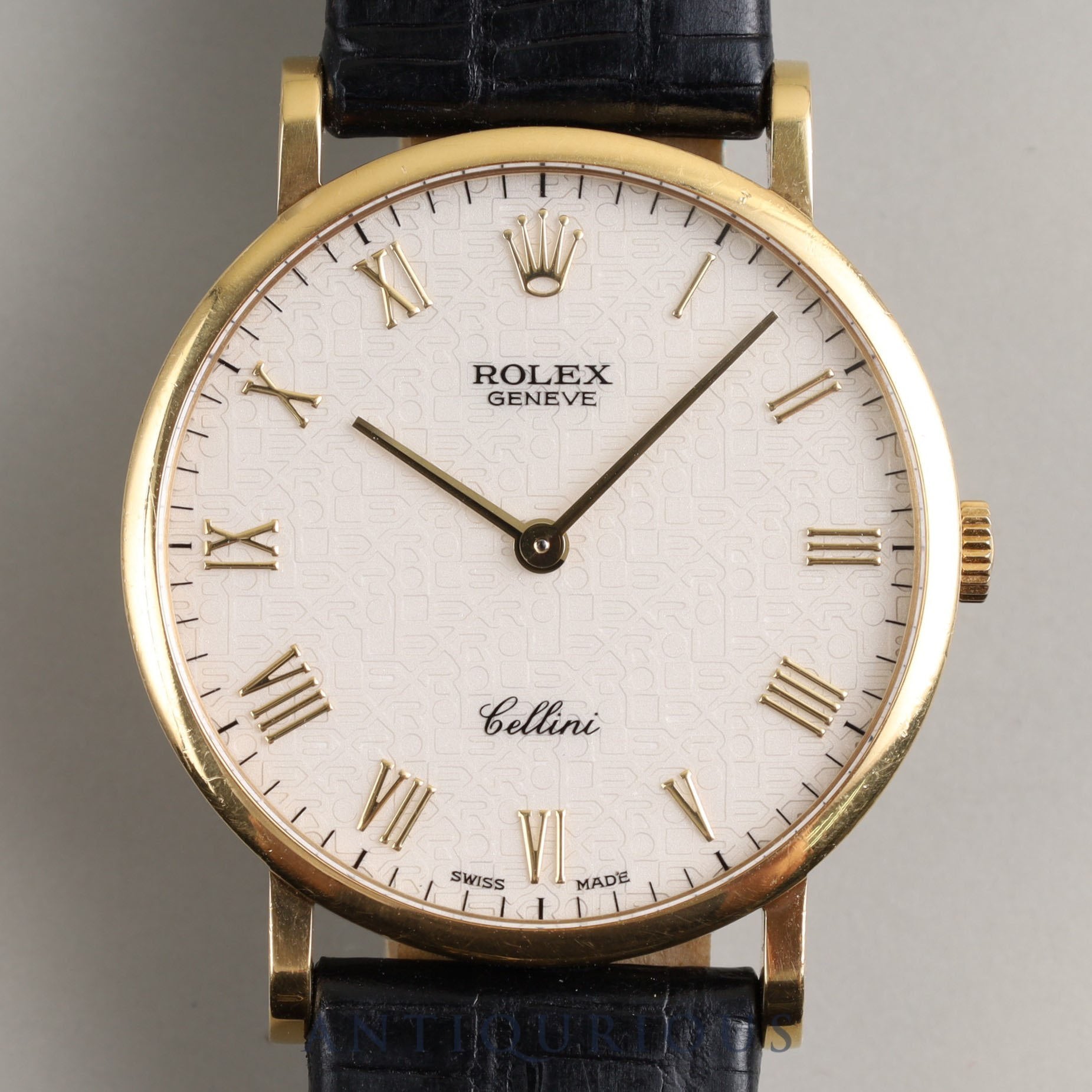 ロレックス チェリーニ 5112 手巻き Cal.1601 18KYG 革 純正尾錠(750)アイボリーローマン コンピューター文字盤 N番 1991年