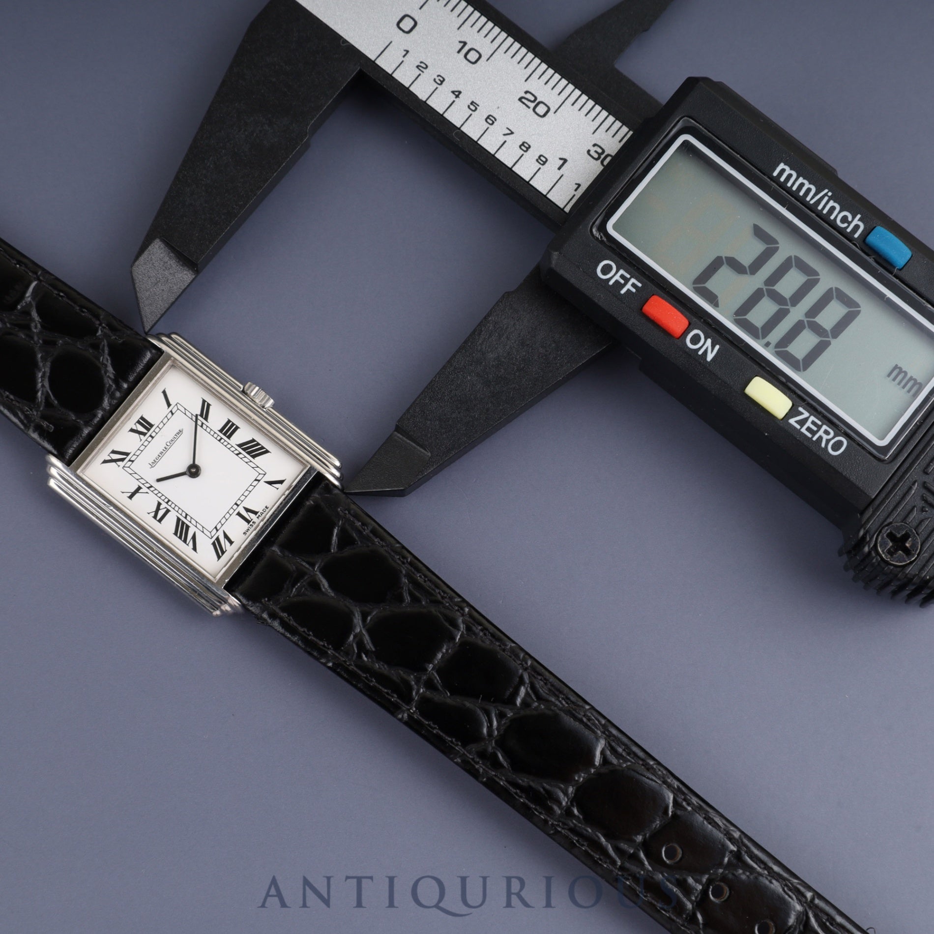 Jaeger-LeCoultre Rectangular 6149 42 Manual Winding Caliber 846 Leather Genuine Buckle (SS) White Roman Dial Booklet Case Warranty (1977) Overhauled