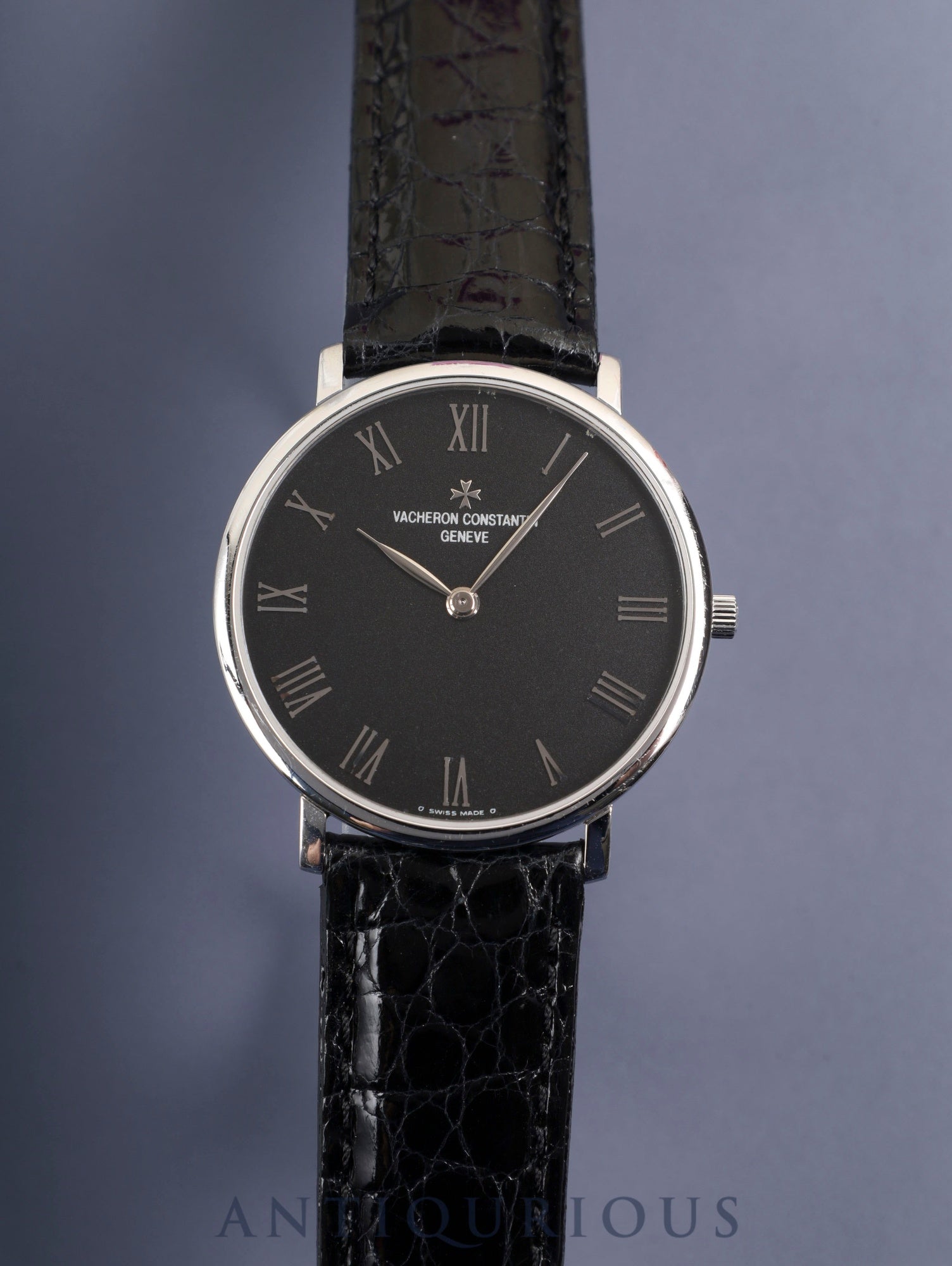 Vacheron Constantin Essential Flat 31160/000G-8996 Manual Winding Caliber 1132.2 750WG Leather Genuine Pin Buckle (750WG) Black Roman Dial Box Warranty Card (2002) Notebook Overhaul