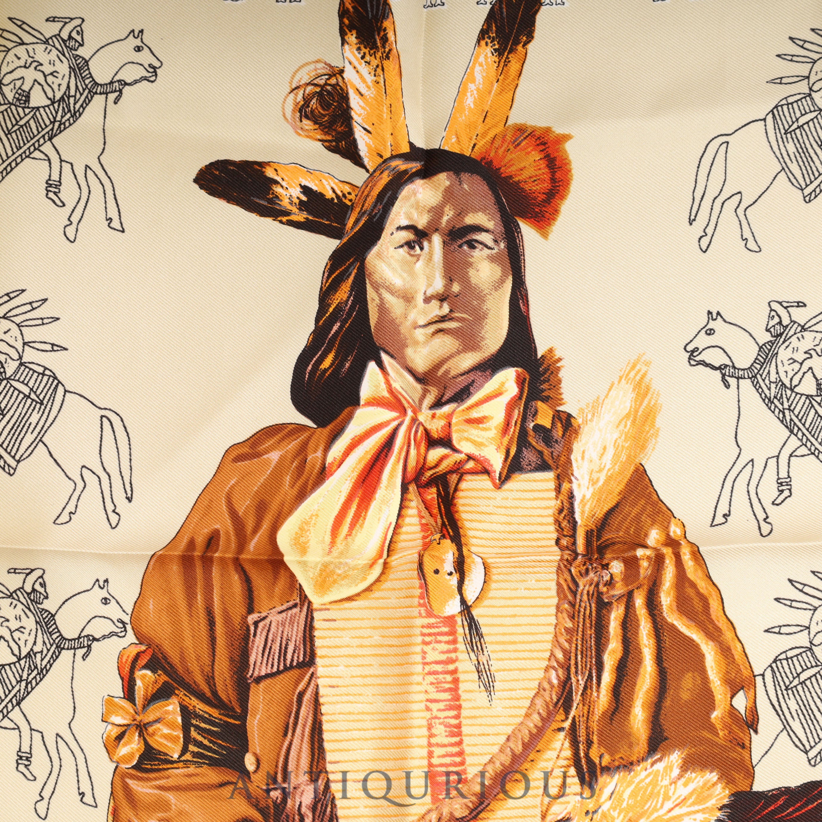 エルメス スカーフ カレ45 PANI LA SHAR PAWNEE