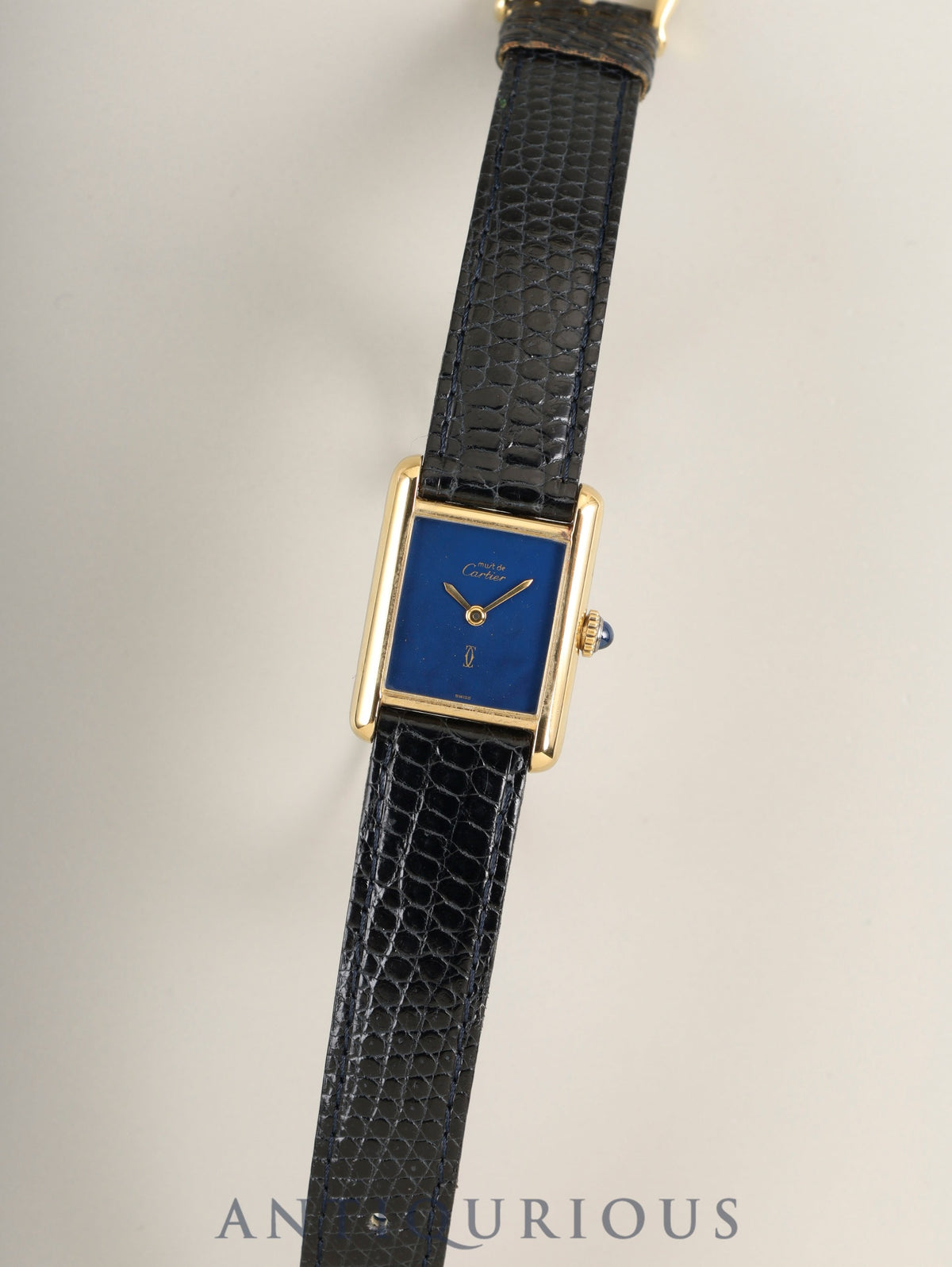 Cartier Must Tank SM 3 Hand-wound Cal.78-1 SV925 Genuine Leather Strap Genuine Pin Buckle (GP) Lapis Lazuli Dial (SWISS marking) Box Manual Overhauled