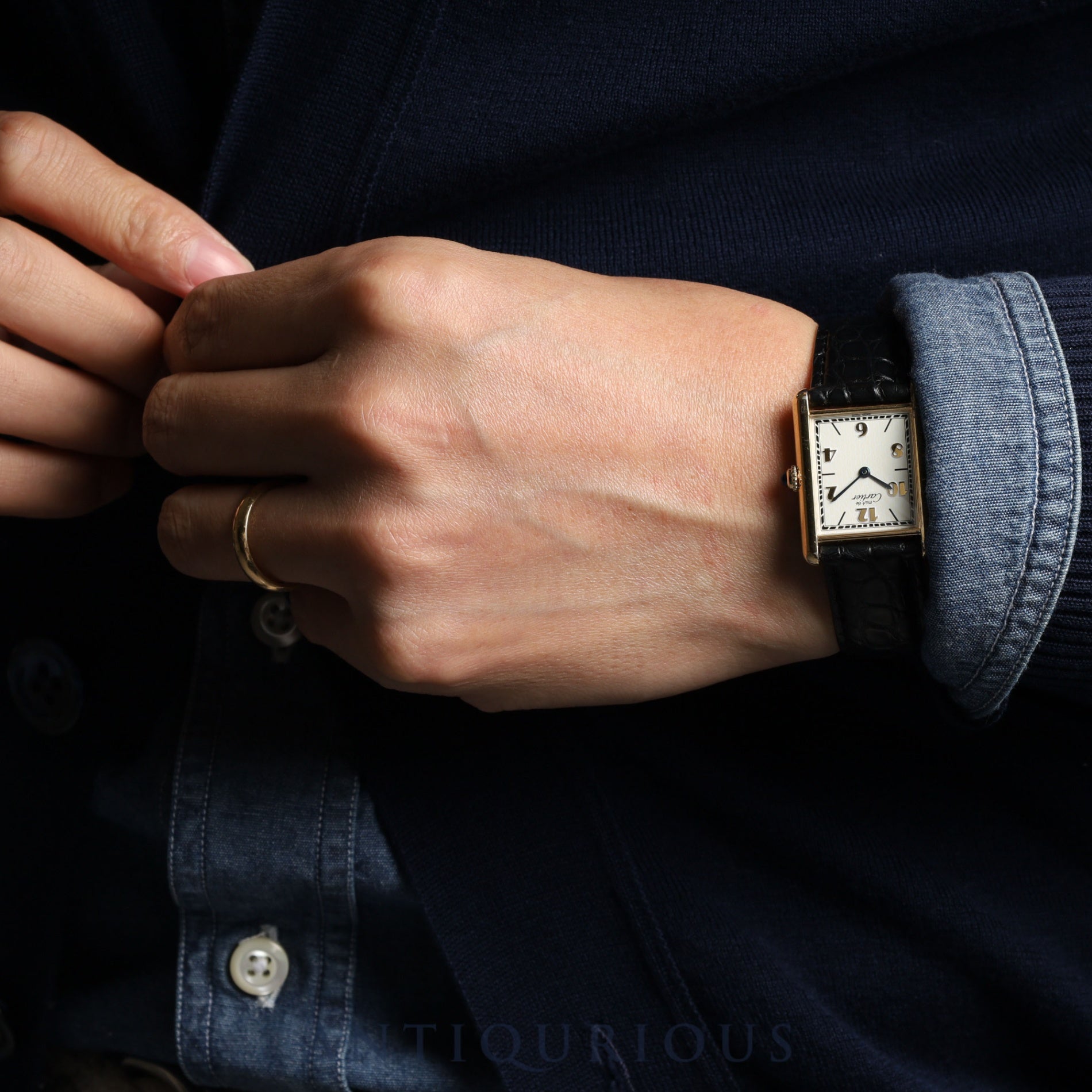 Cartier Must Tank LM QZ590005 SV925 Leather Genuine D-buckle Arabic dial Box Cartier boutique complete service
