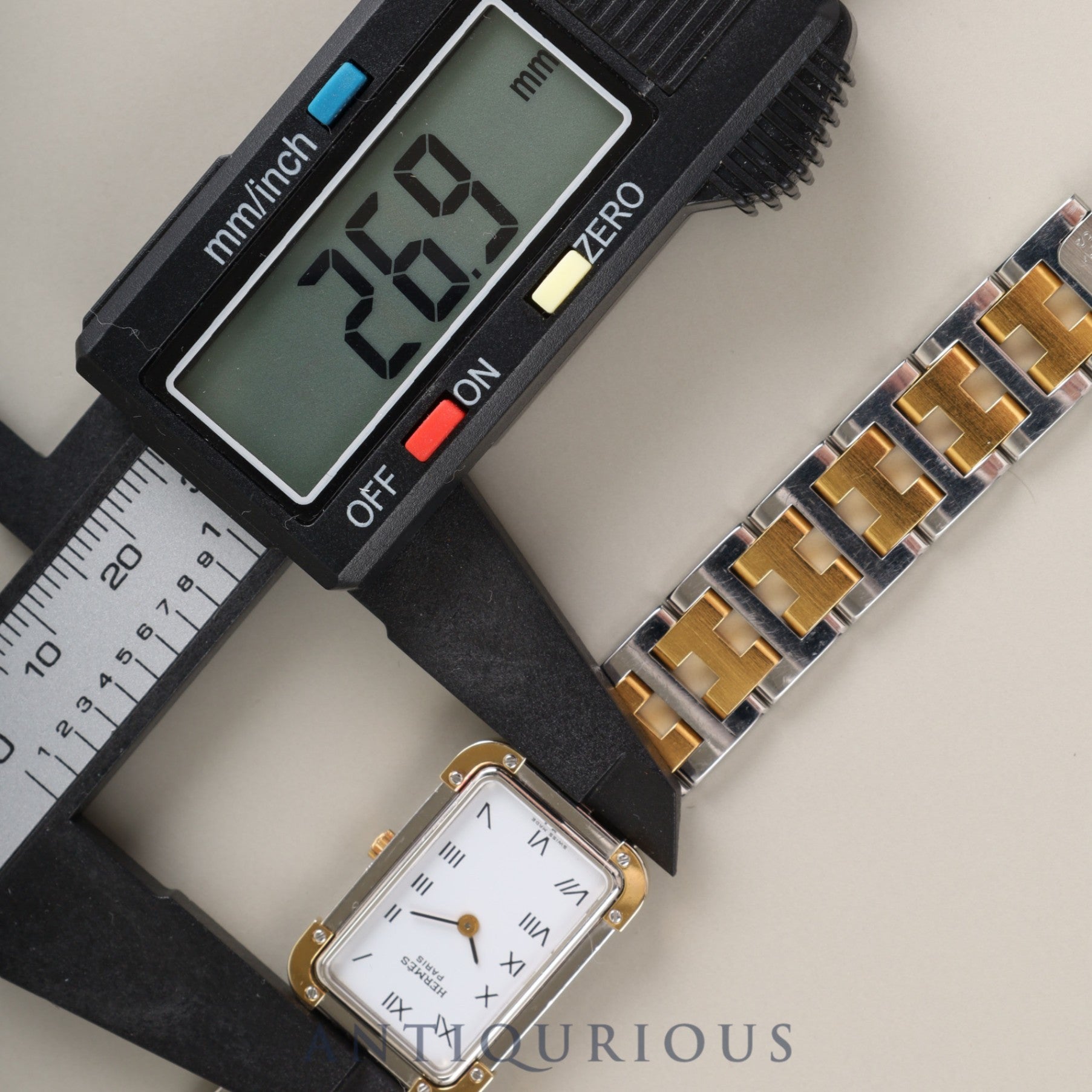 エルメス クロアジュール CR1.240 クォーツ Cal.976.001 SS/GP SS/GP ホワイト文字盤 オーバーホール済み