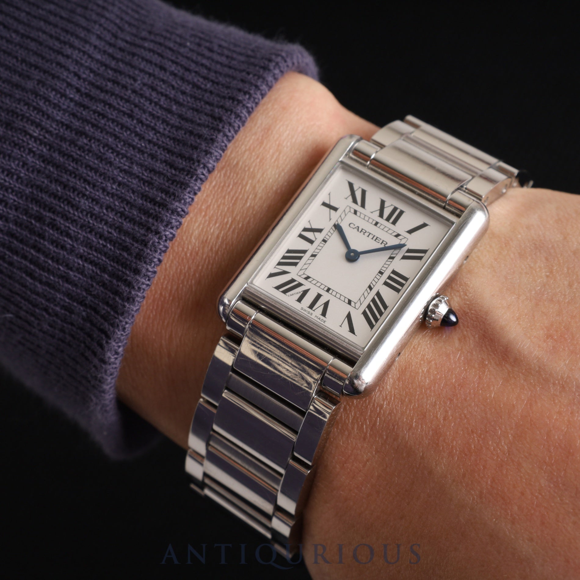 Cartier Tank Must LM WSTA0052 / 4323 Quartz SS SS White Roman Dial Overhauled