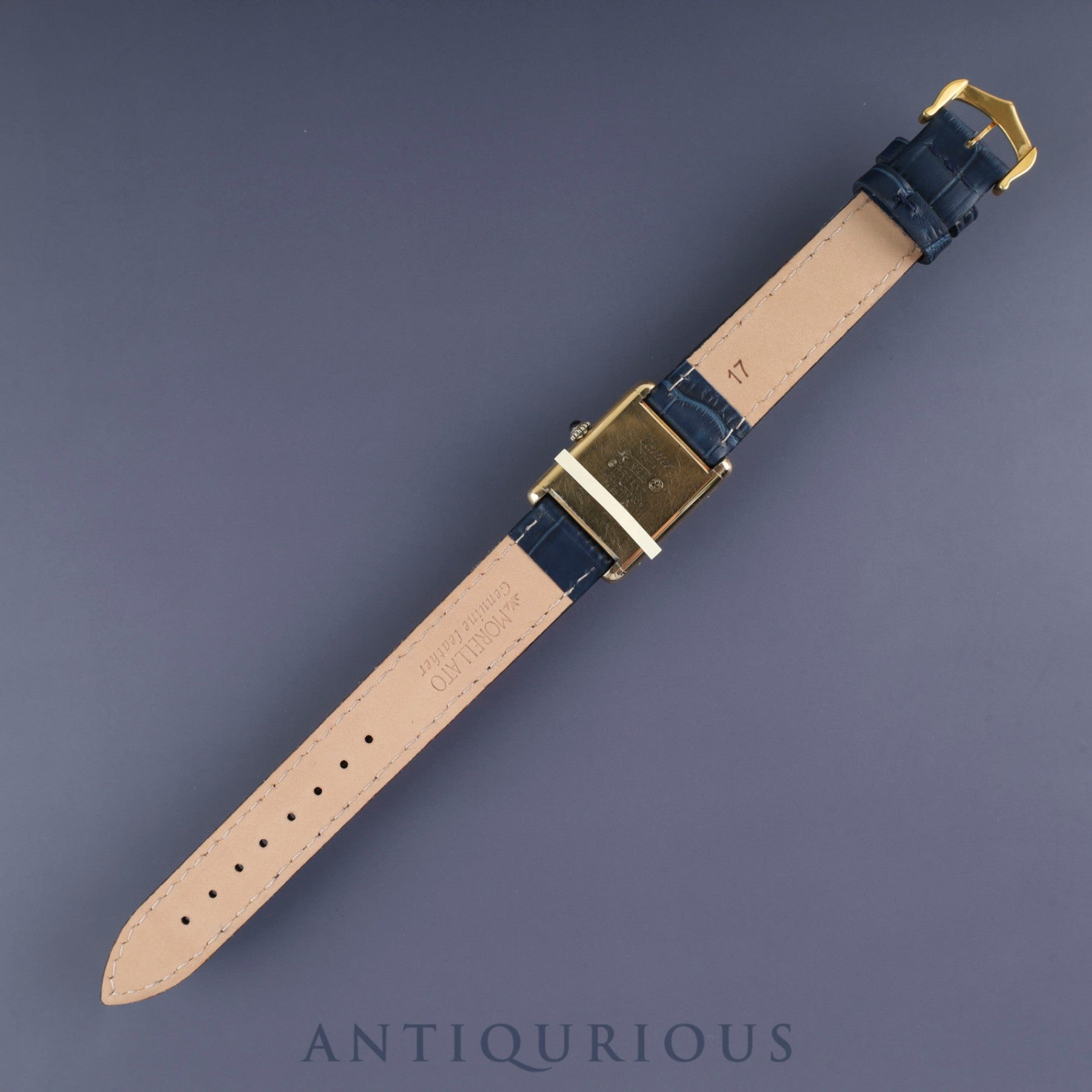 カルティエ マストタンク LM 手巻き Cal.-78-1 SV925 革 純正尾錠(GP)ラピスラズリ文字盤 オーバーホール済み