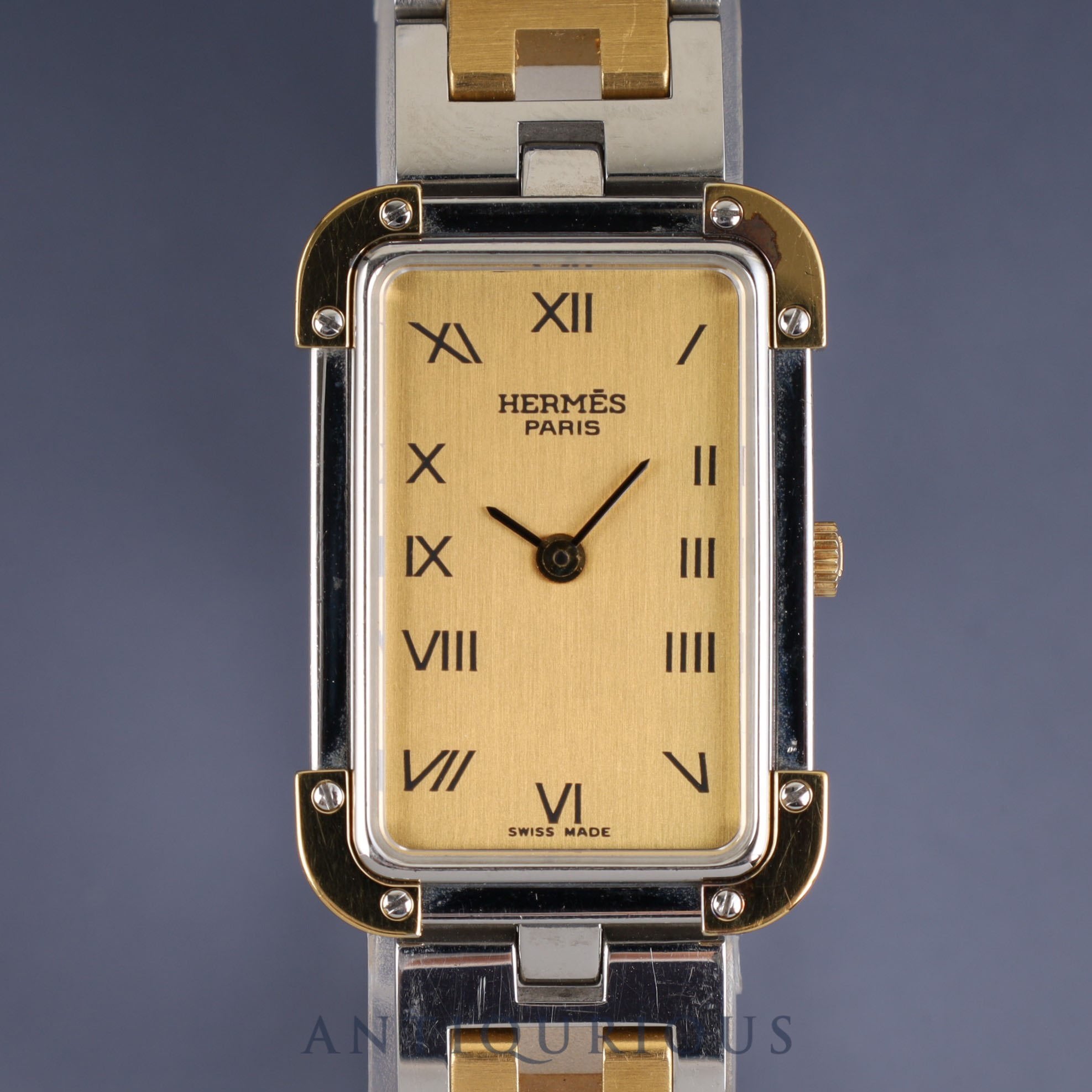 Hermes Cloajour CR1.240 Quartz Cal.976.001 SS/GP SS/GP Champagne Dial Box Case Overhauled