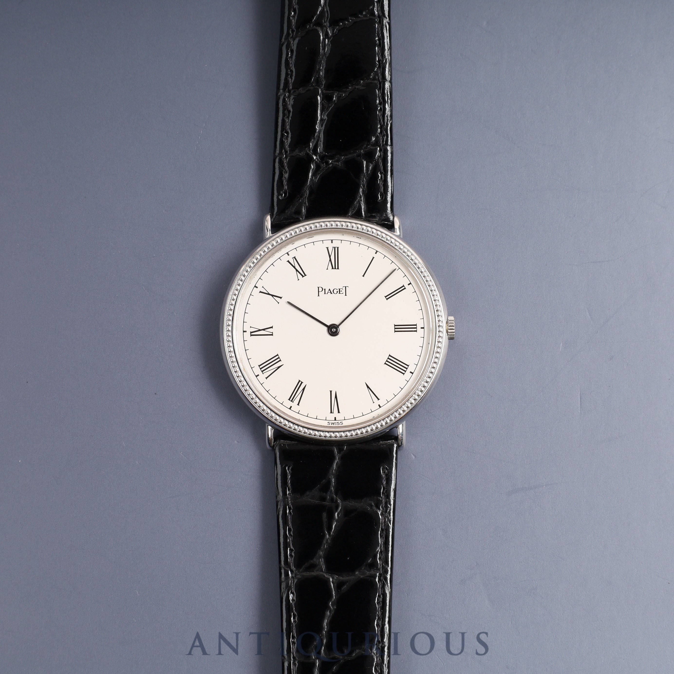 Piaget Round 90239 Manual winding Cal.9P2 WG Leather Genuine buckle (750) White dial Overhauled
