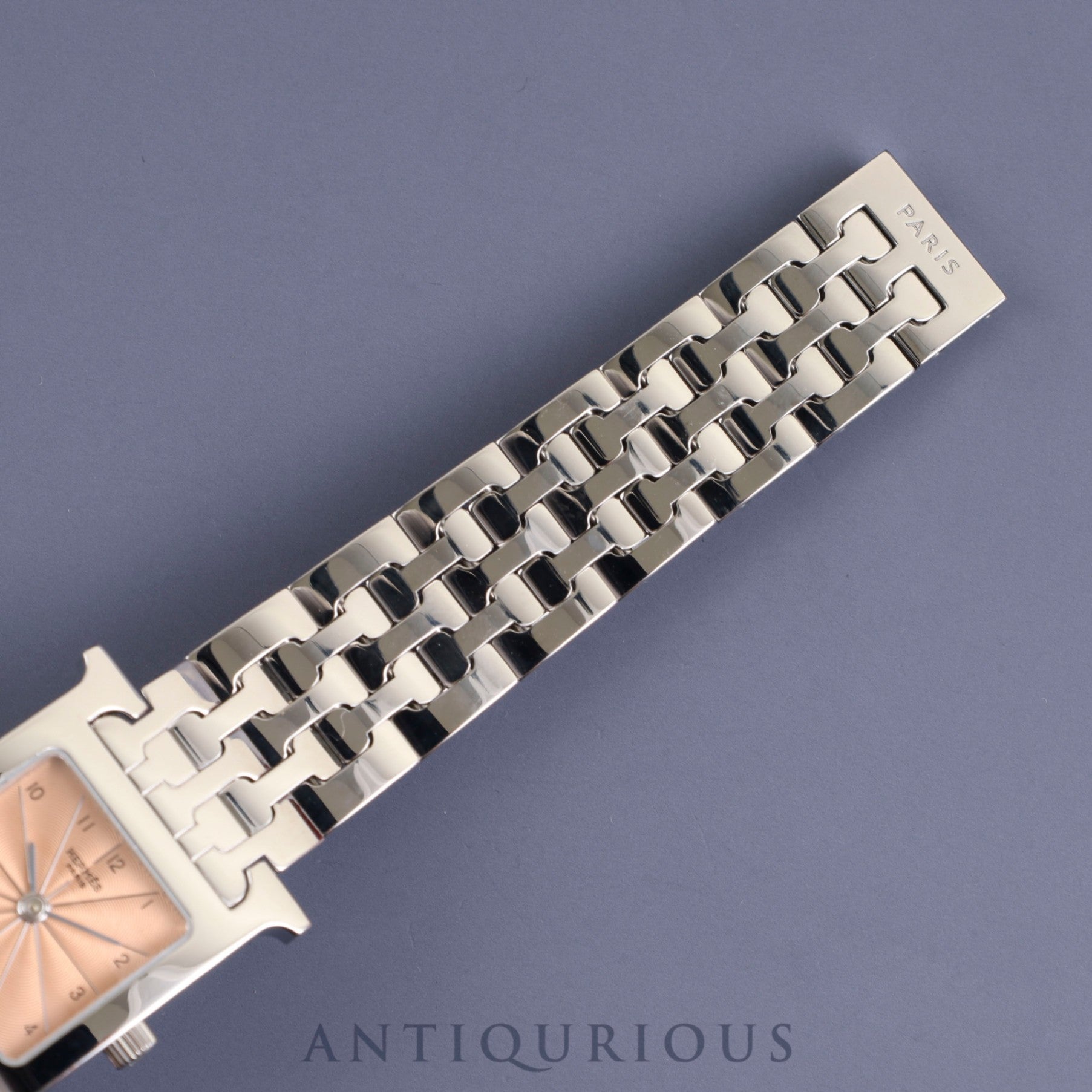 Hermes H Watch HH1.210 Quartz Cal.901.001 SS Orange Dial Box Overhauled