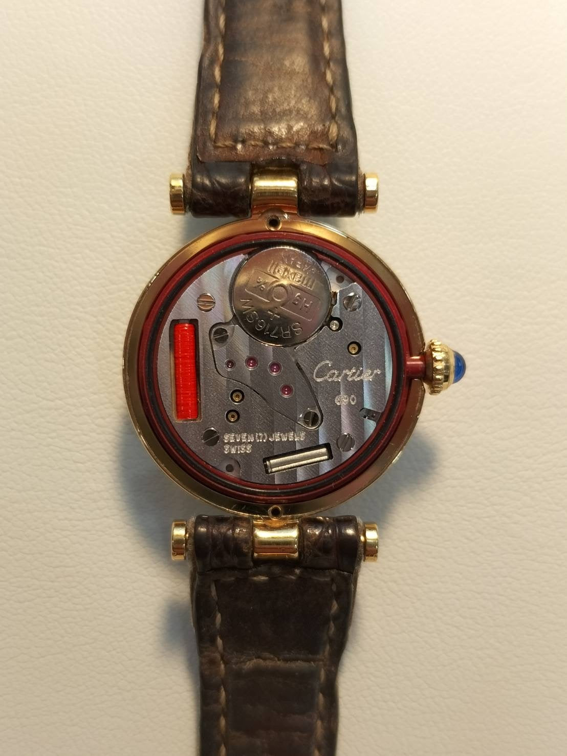 Cartier Must Vendôme VLC SM W1002254 / 1851 Quartz Caliber 690 SV925 Leather Strap with Genuine GP Buckle Ivory Roman Dial Box Booklet Warranty Card Overhauled