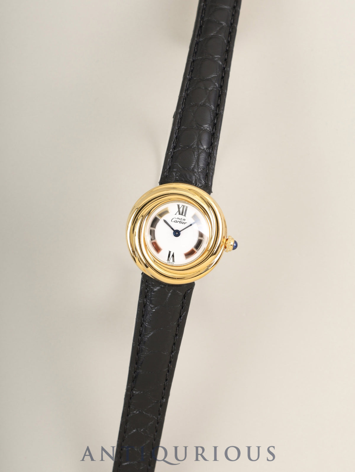 Cartier Must Trinity W1010644 / 2735 Quartz Cal.157.06 SV925 Leather Genuine D-buckle (GP) Side Trinity Dial Genuine Leather Strap Overhauled