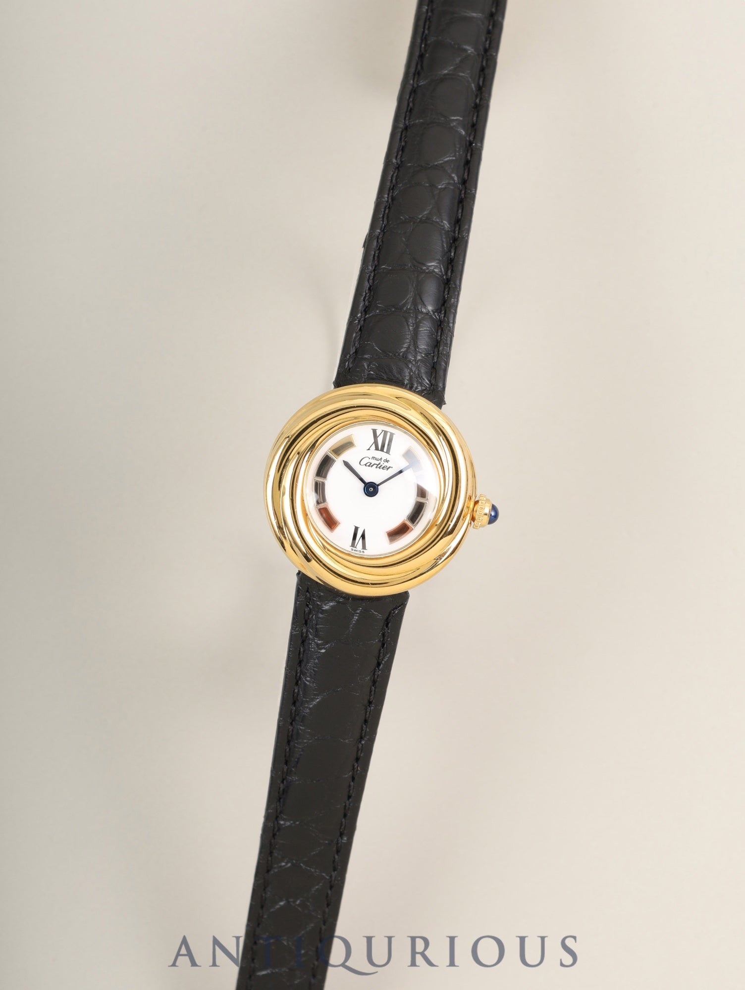 Cartier Must Trinity W1010644 / 2735 Quartz Cal.157.06 SV925 Leather Genuine D-buckle (GP) Side Trinity Dial Genuine Leather Strap Overhauled
