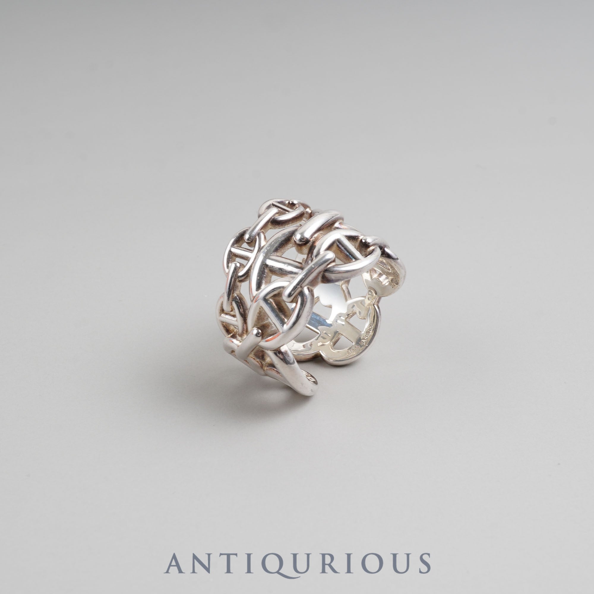 Hermes Ring Chaine d'Ancre Anchaine GM SV925 58 Size 17.5 with box