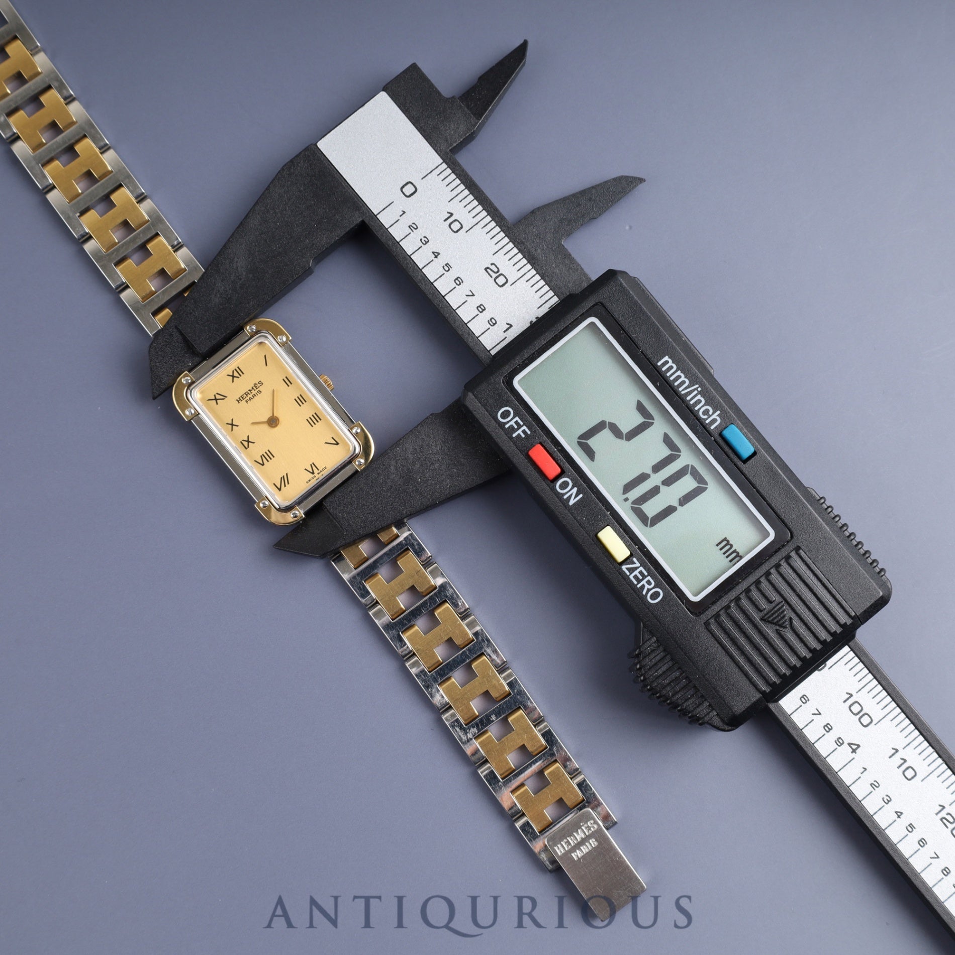Hermes Cloajour CR1.240 Quartz Cal.976.001 SS / GP SS / GP Champagne Dial Overhauled