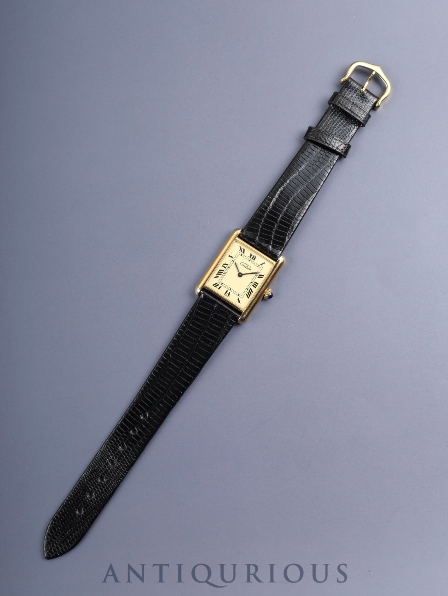 カルティエ マストタンク LM 手巻き Cal.78-1 SV925 革 純正ピンバックル(GP)アイボリーローマン文字盤(SWISS表記) オーバーホール済み