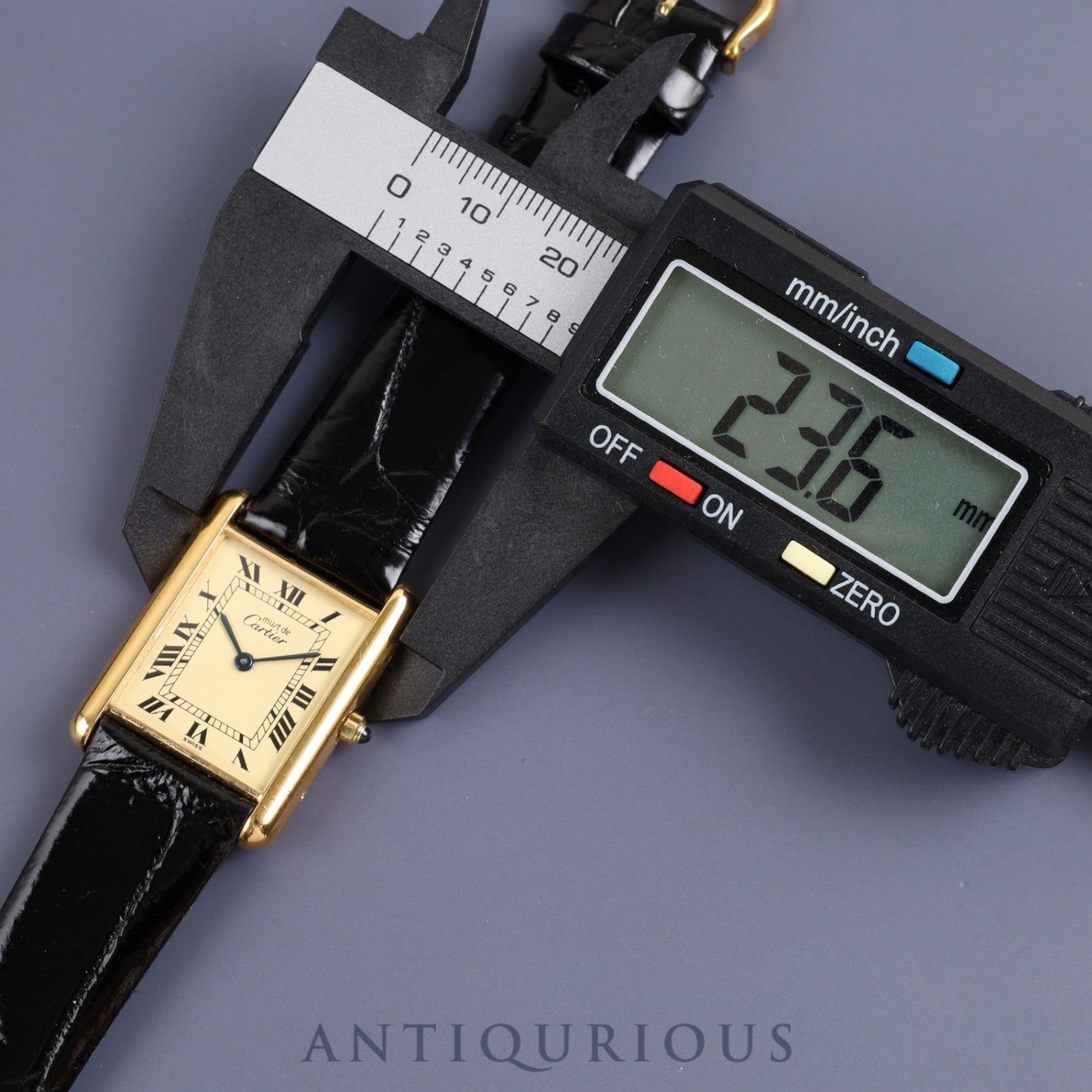 Cartier Must Tank LM 6 81006 Quartz Cal.81 SV925 Leather Genuine Buckle (GP) Ivory Roman Dial Overhauled