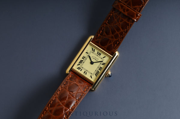 Cartier Must Tank SM QZ Ivory Roman Dial