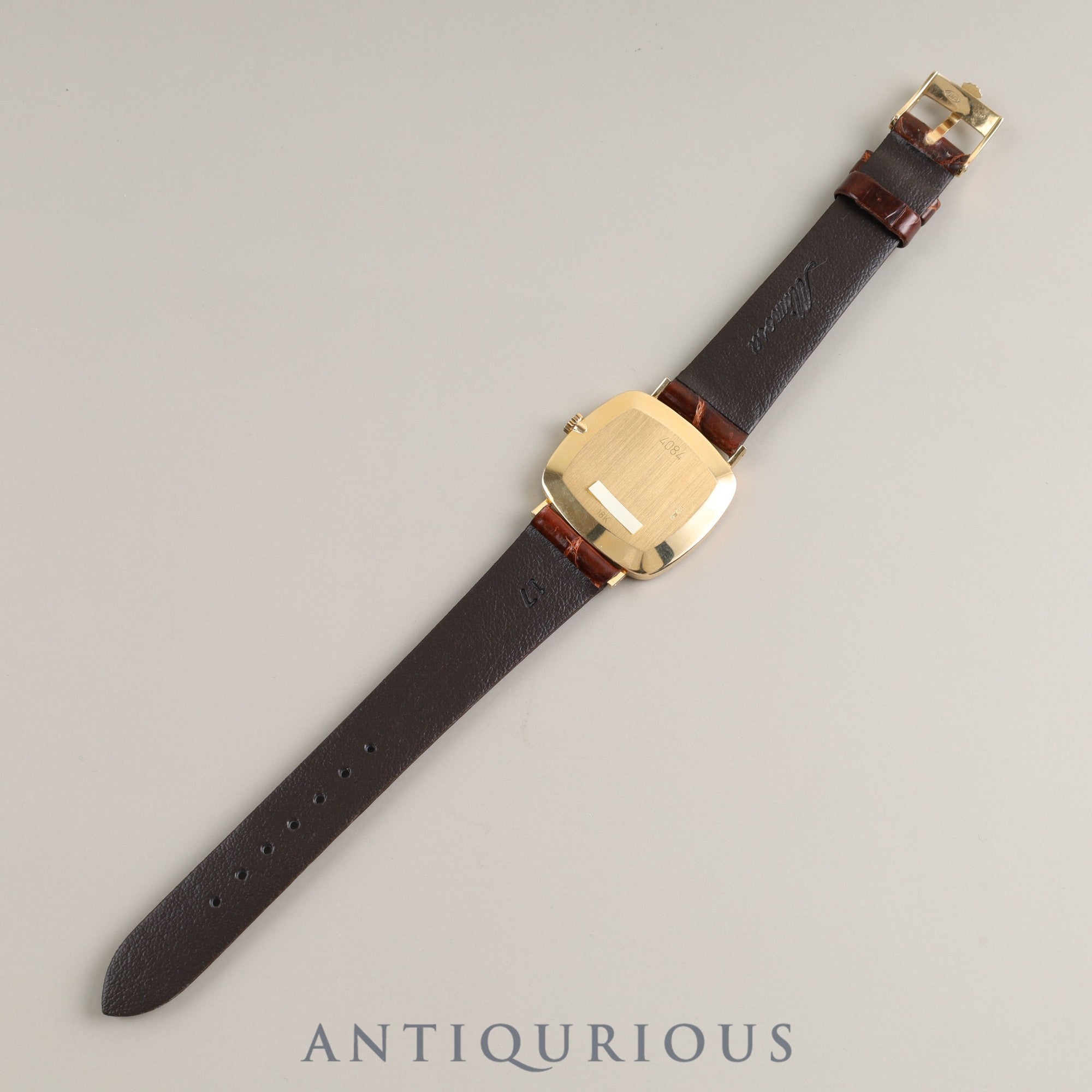 Rolex Cellini 4084 Manual winding Cal.1601 18KYG Leather Genuine buckle Gold dial L serial number (1990) Warranty (1990)